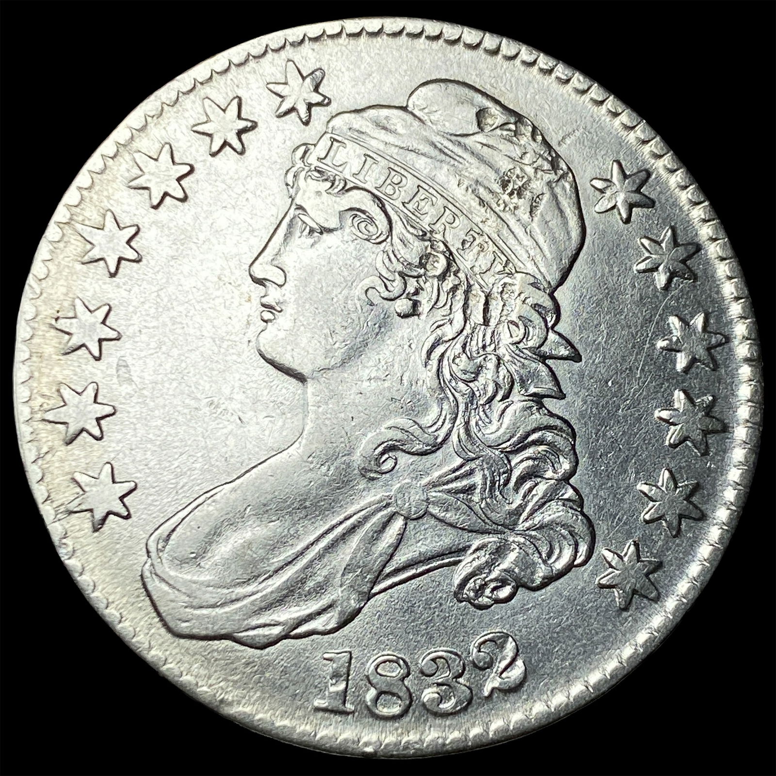 1832 Capped Bust Half Dollar CLOSELY UNCIRCULATED: 1832 Capped Bust Half Dollar CLOSELY UNCIRCULATED