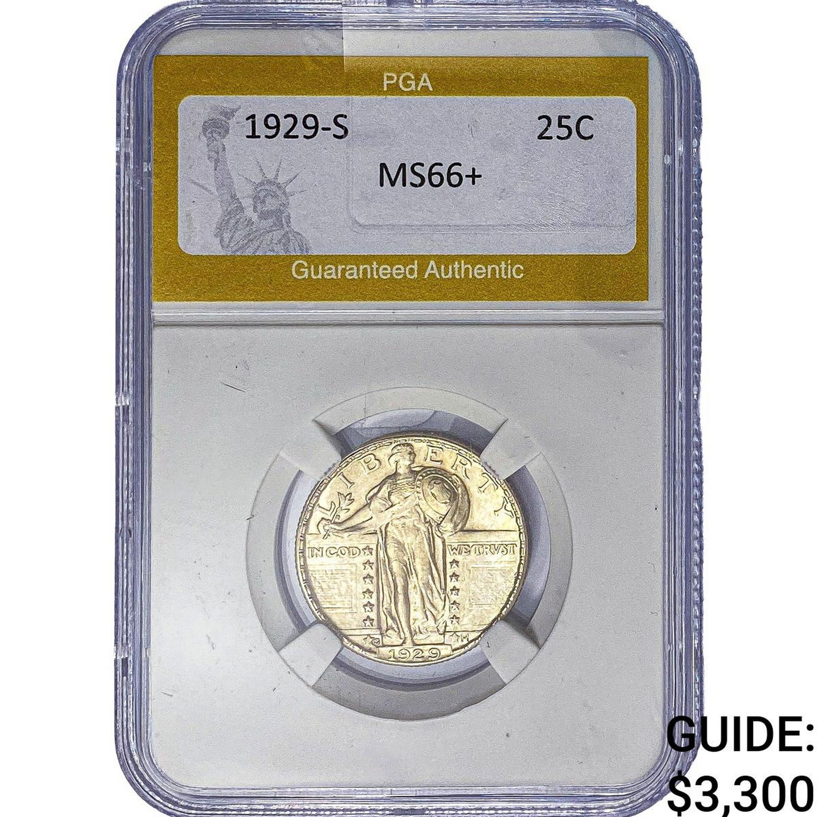 1929-S Standing Liberty Quarter PGA MS66+: 1929-S Standing Liberty Quarter PGA MS66+