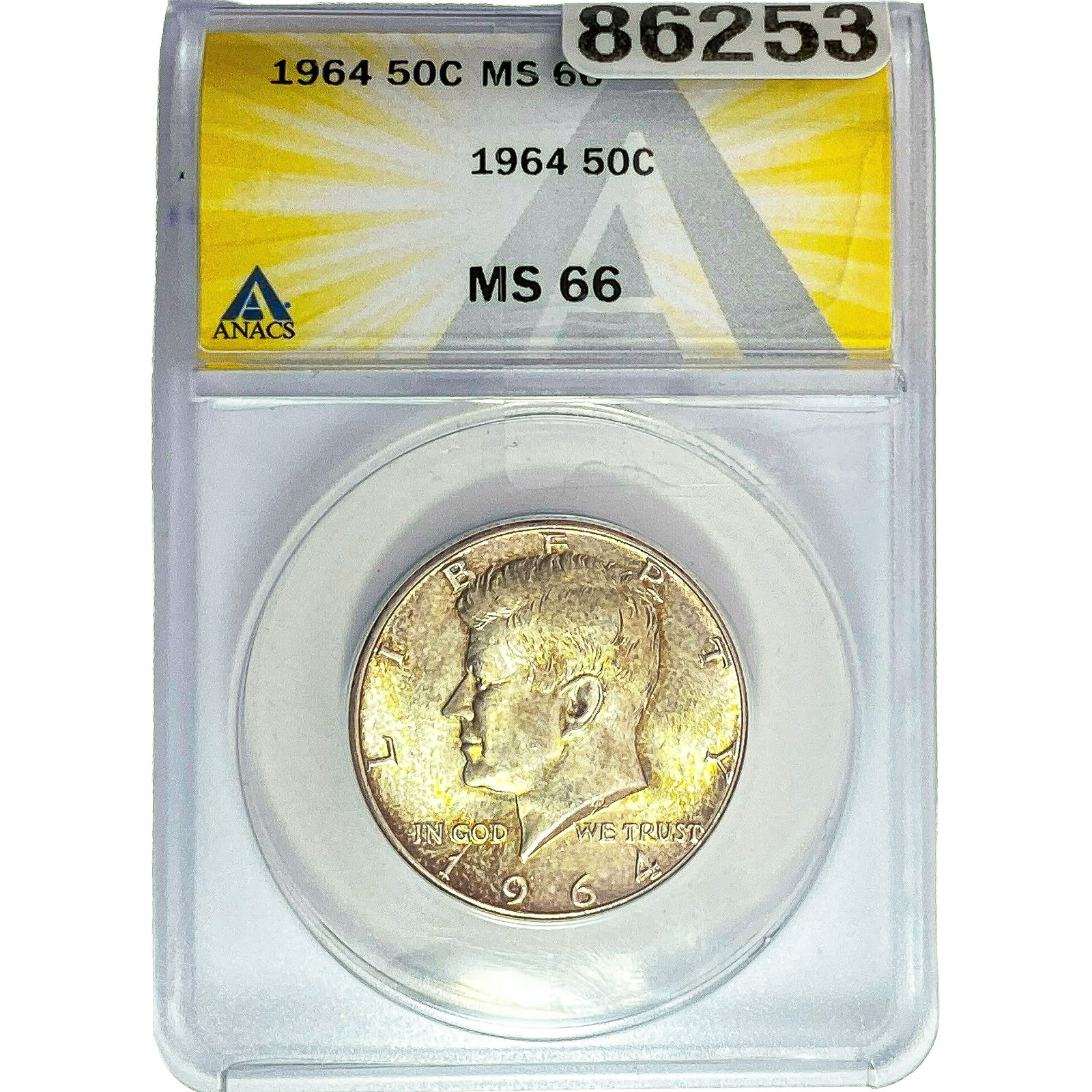 1964 Kennedy Half Dollar ANACS MS66: 1964 Kennedy Half Dollar ANACS MS66