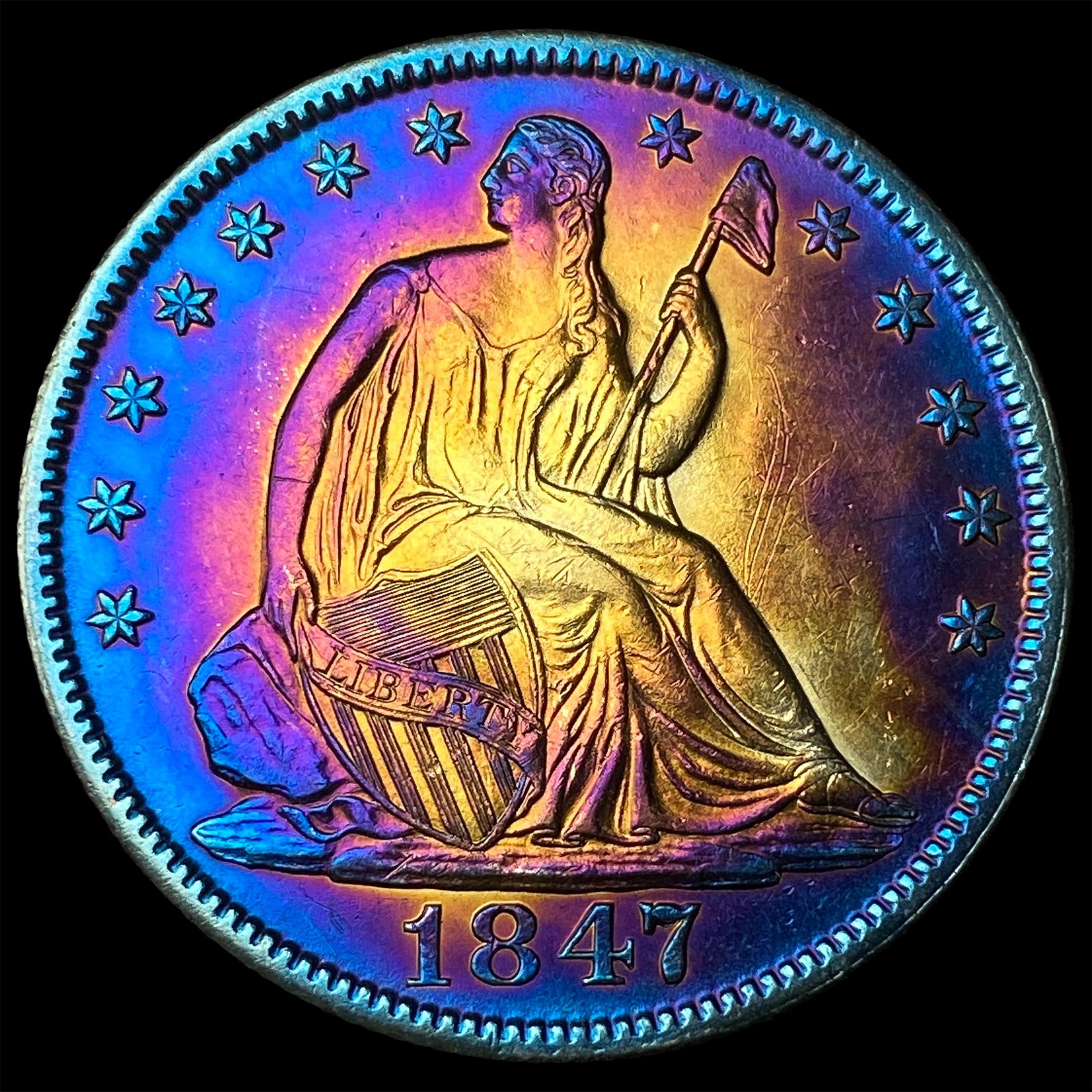 1847 Seated Liberty Half Dollar CLOSELY UNCIRCULATED: 1847 Seated Liberty Half Dollar CLOSELY UNCIRCULATED