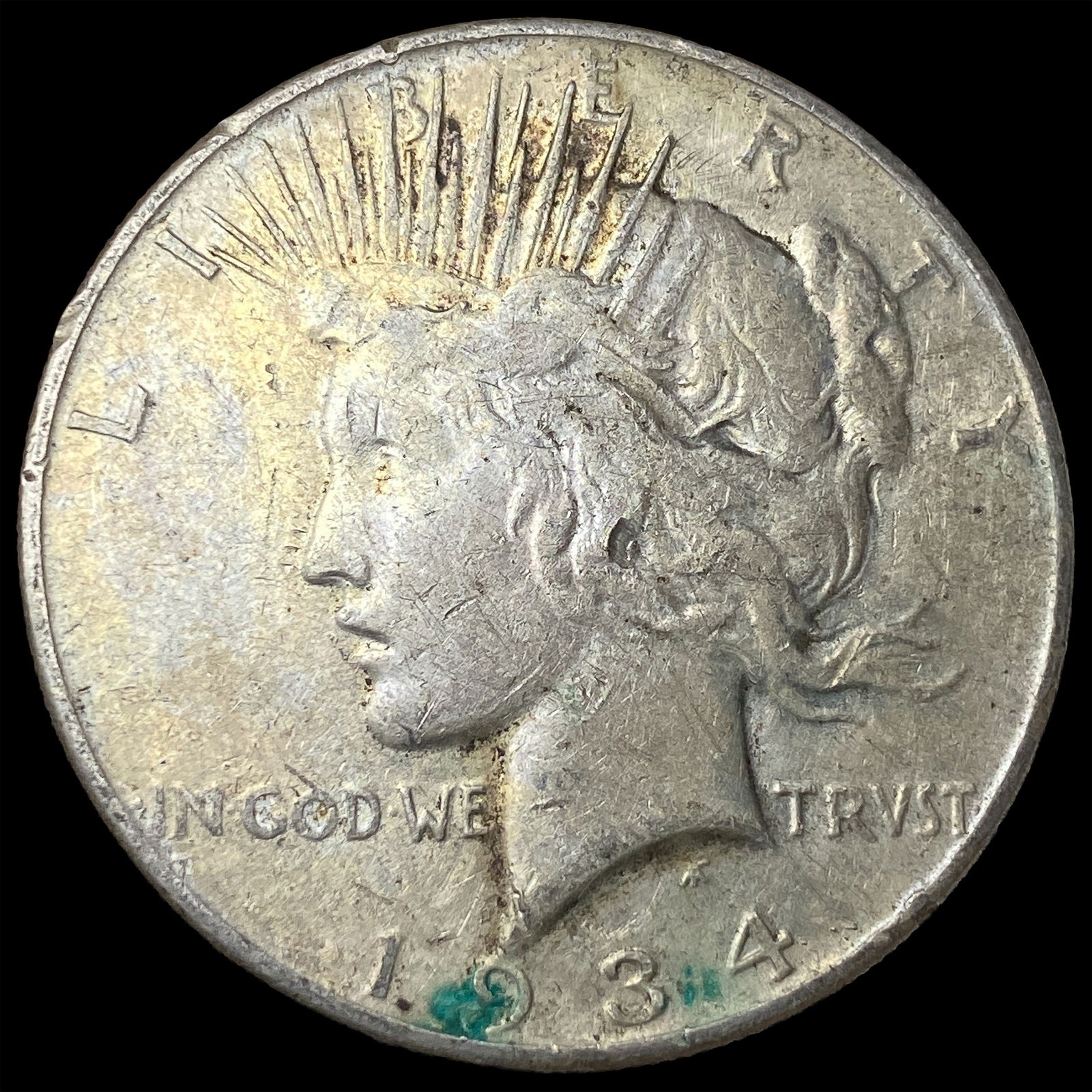 1934 Peace Silver Dollar ABOUT UNCIRCULATED: 1934 Peace Silver Dollar ABOUT UNCIRCULATED