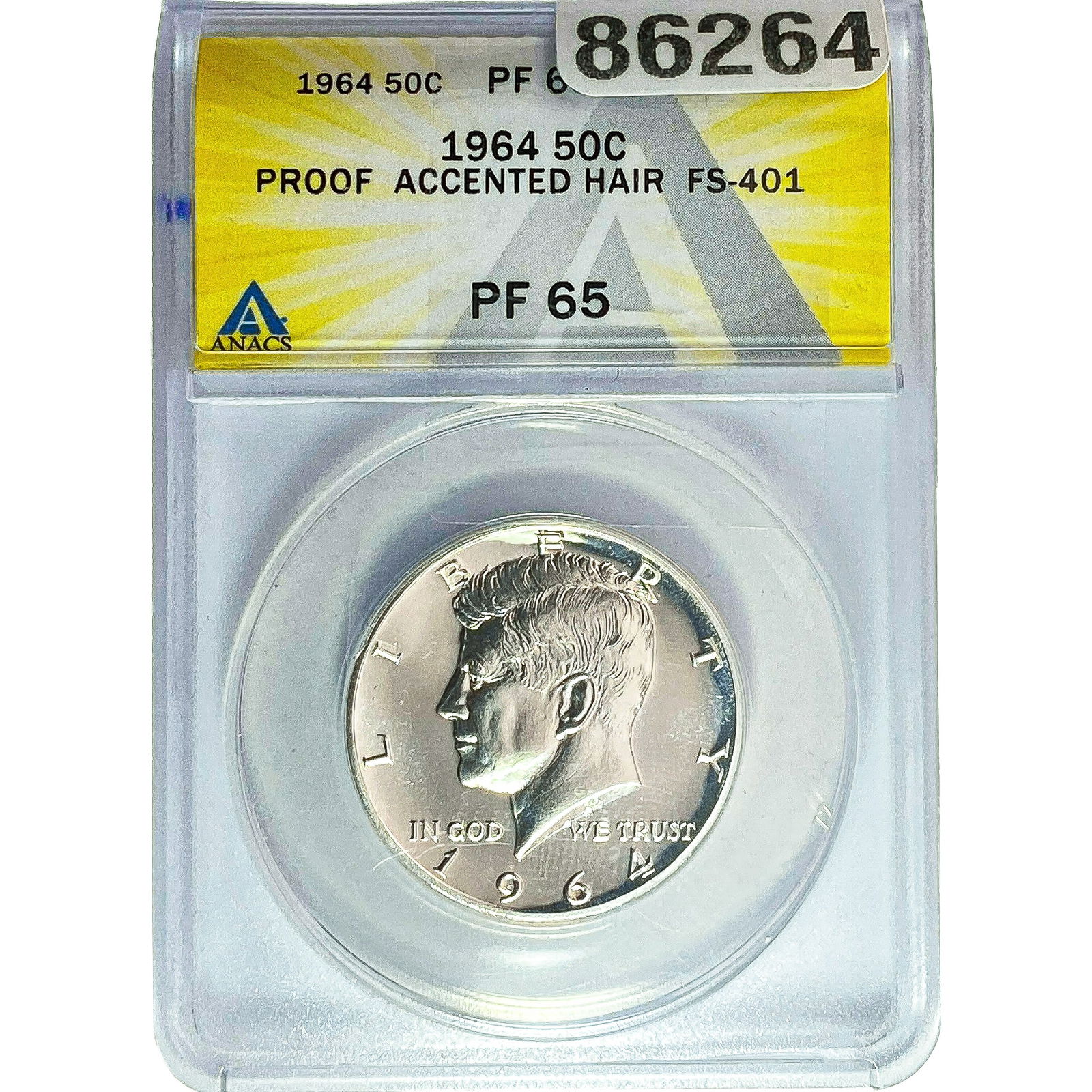 1964 Kennedy Half Dollar ANACS PF65: 1964 Kennedy Half Dollar ANACS PF65