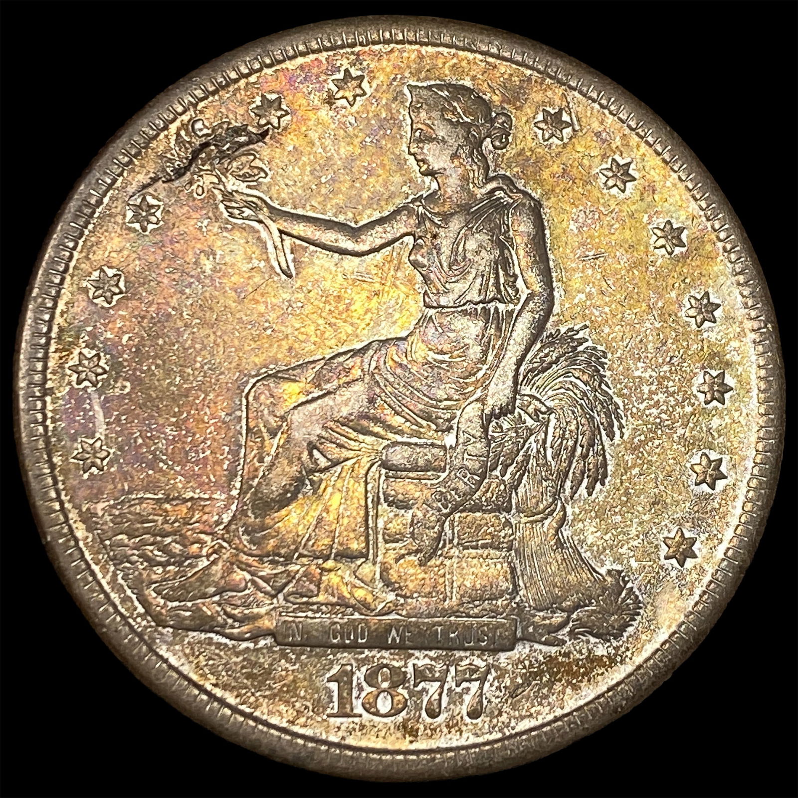 1877-S Silver Trade Dollar CLOSELY UNCIRCULATED: 1877-S Silver Trade Dollar CLOSELY UNCIRCULATED