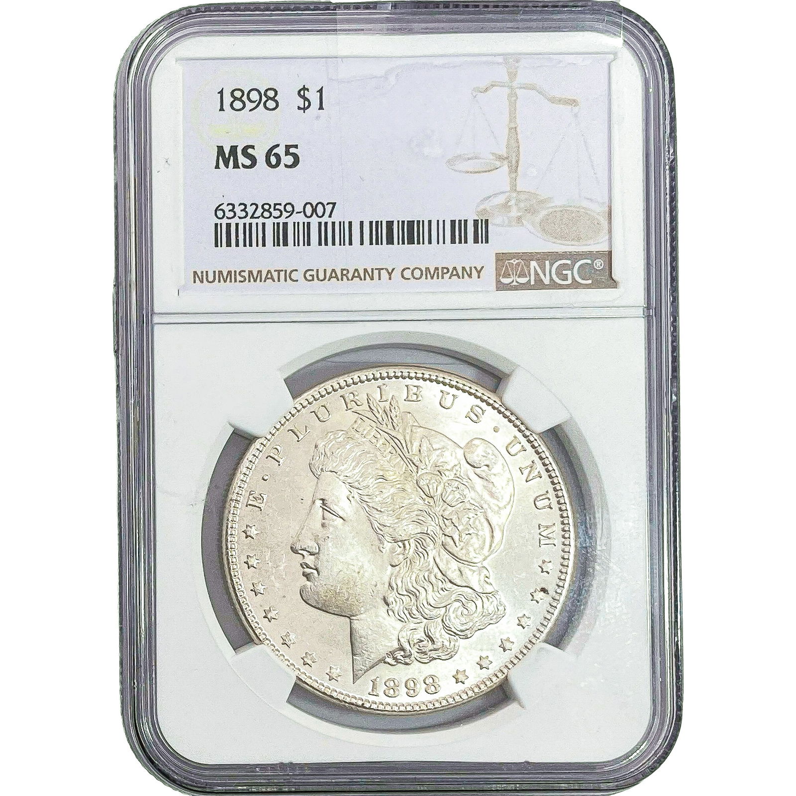 1898 Morgan Silver Dollar NGC MS65: 1898 Morgan Silver Dollar NGC MS65