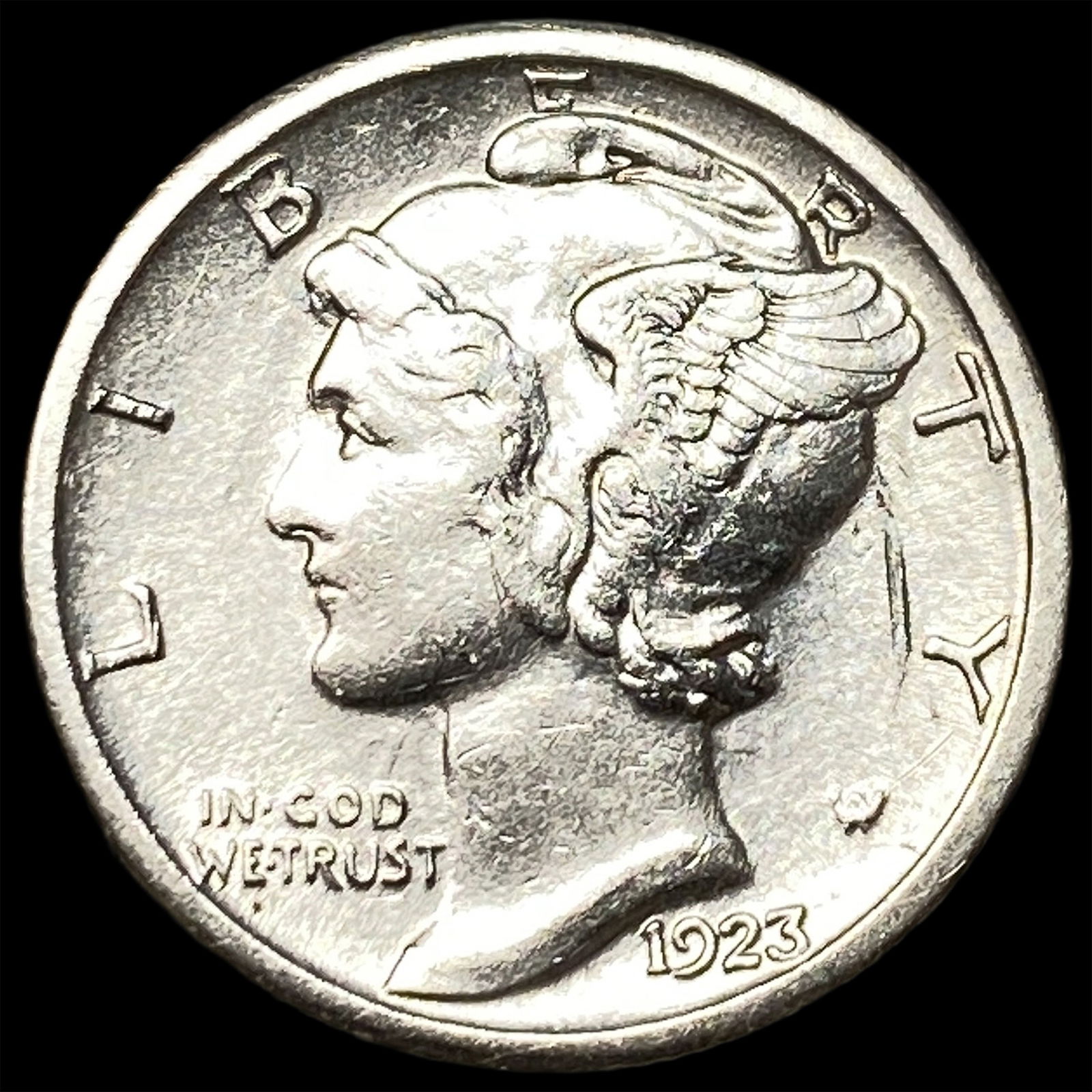 1923-S Silver Mercury Dime CLOSELY UNCIRCULATED: 1923-S Silver Mercury Dime CLOSELY UNCIRCULATED