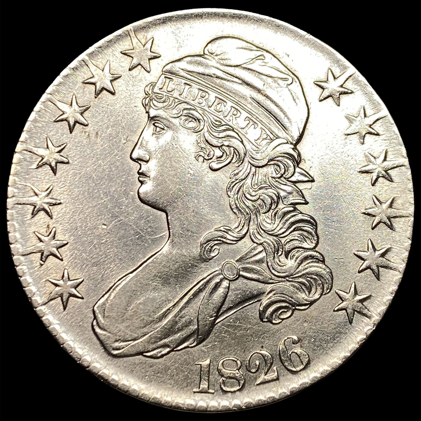 1826 Capped Bust Half Dollar CLOSELY UNCIRCULATED: 1826 Capped Bust Half Dollar CLOSELY UNCIRCULATED