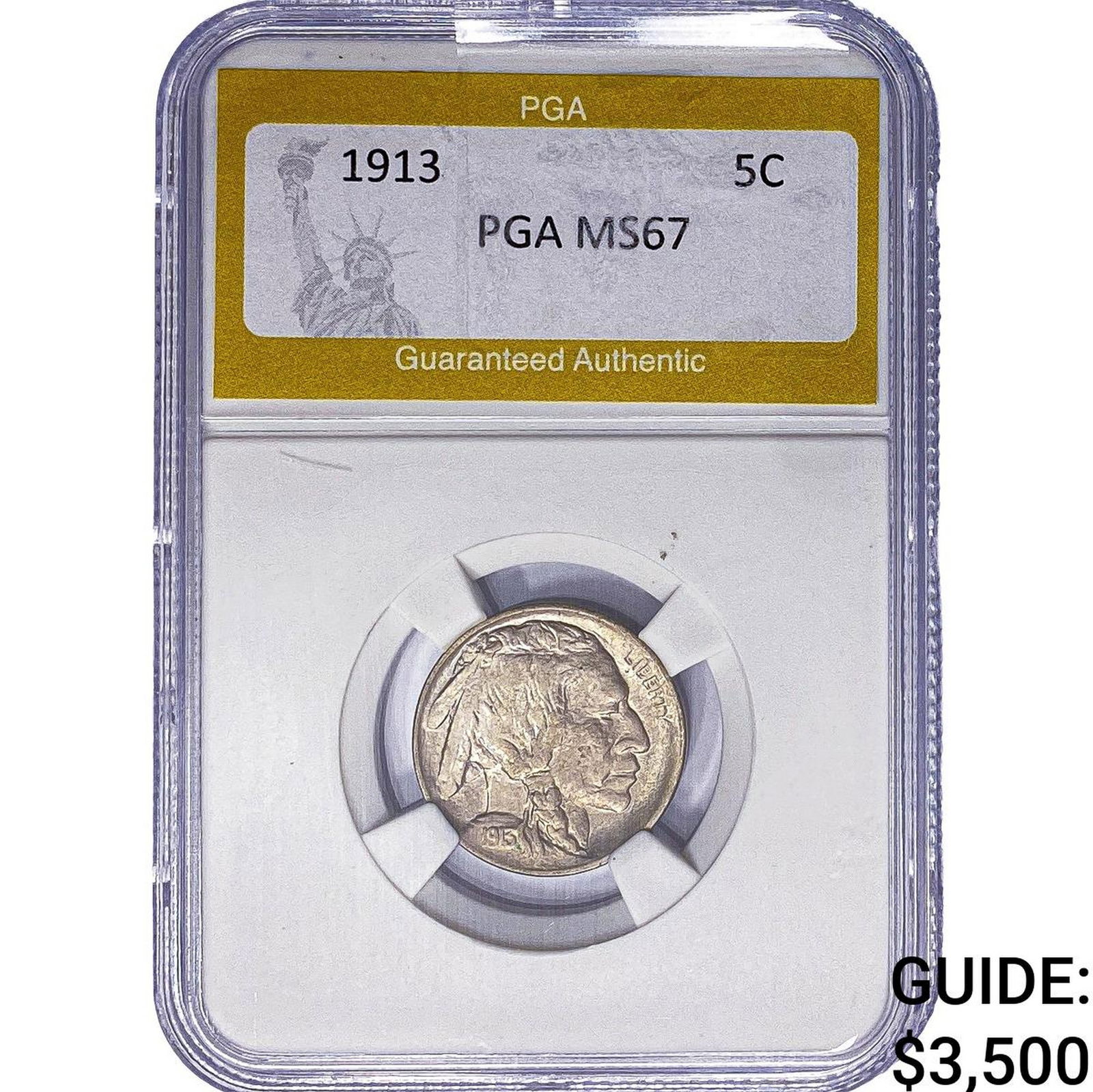 1913 Buffalo Nickel PGA MS67: 1913 Buffalo Nickel PGA MS67
