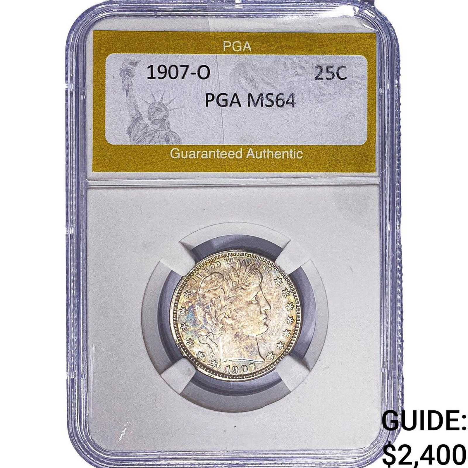 1907-O Barber Quarter PGA MS64: 1907-O Barber Quarter PGA MS64