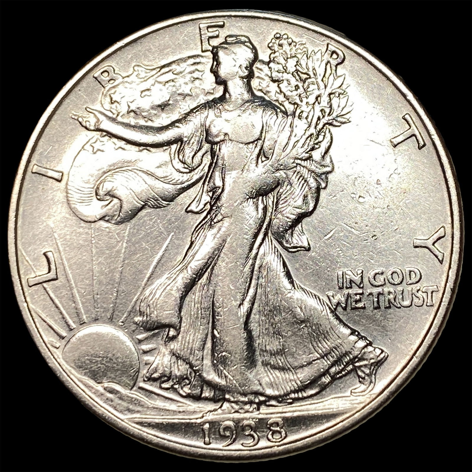 1938-D Silver Walking Liberty Half Dollar CLOSELY UNCIRCULATED (1 of 2)