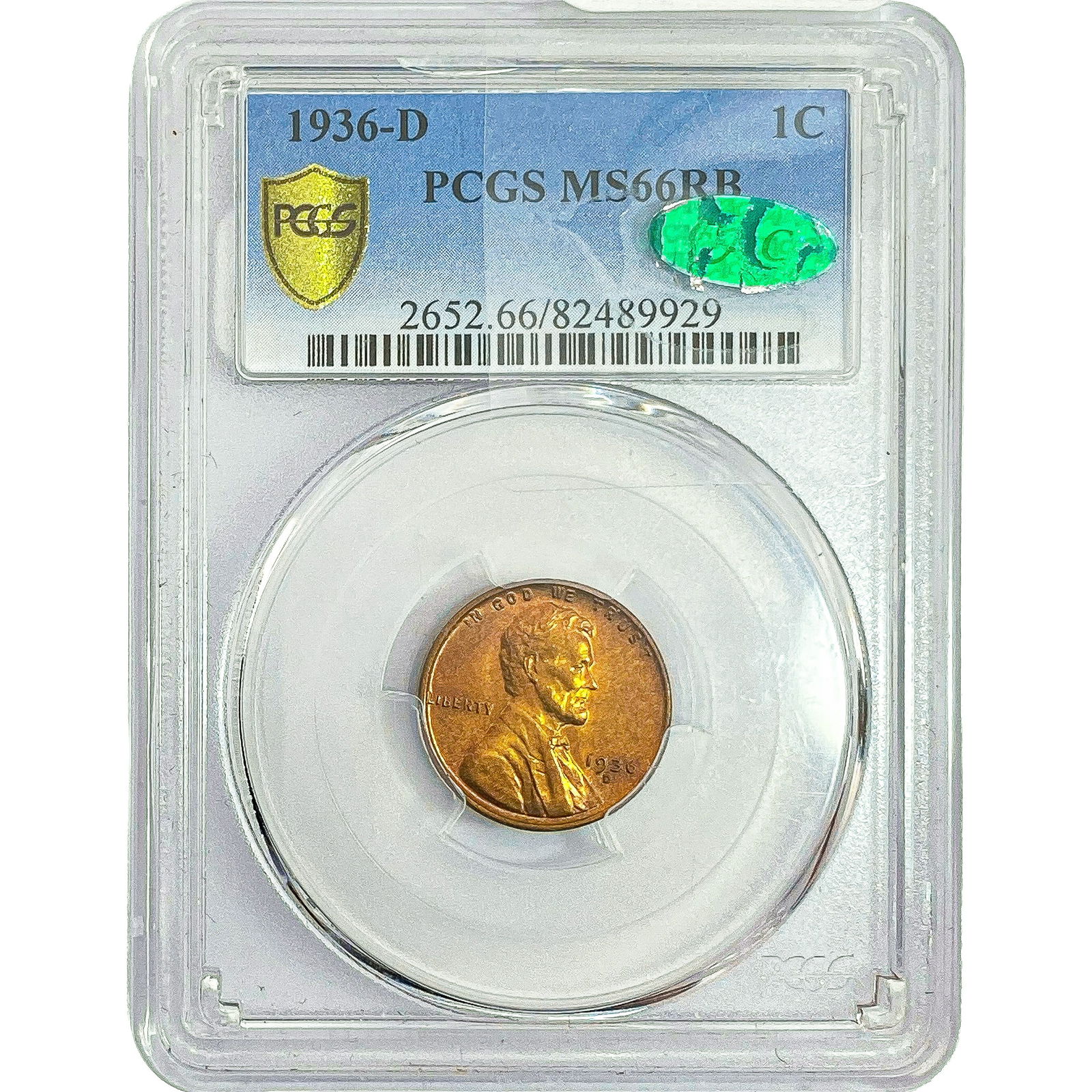 1936-D Wheat Cent PCGS MS66 RB (1 of 2)