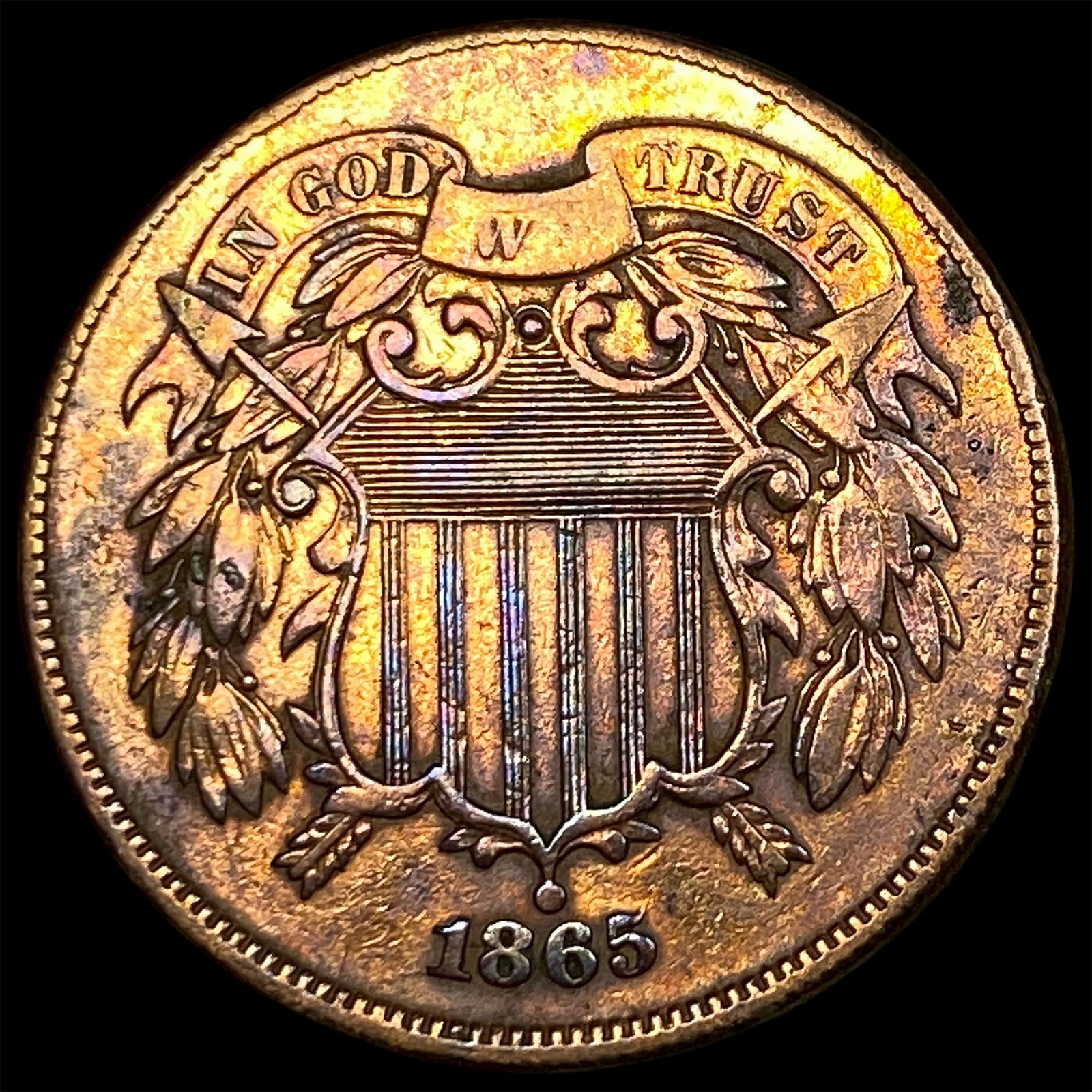 1865 Copper 2 Cents NEARLY UNCIRCULATED (1 of 2)