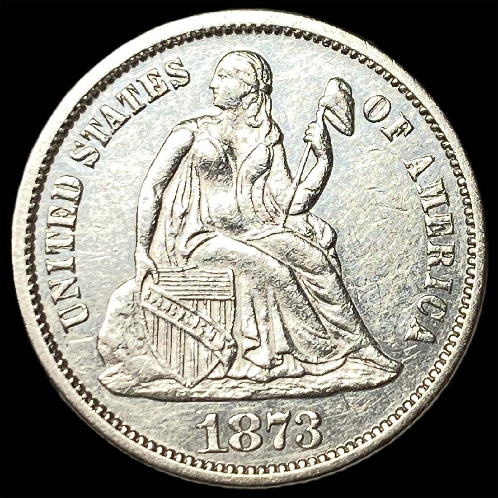 1873 Seated Liberty Dime UNCIRCULATED: 1873 Seated Liberty Dime UNCIRCULATED