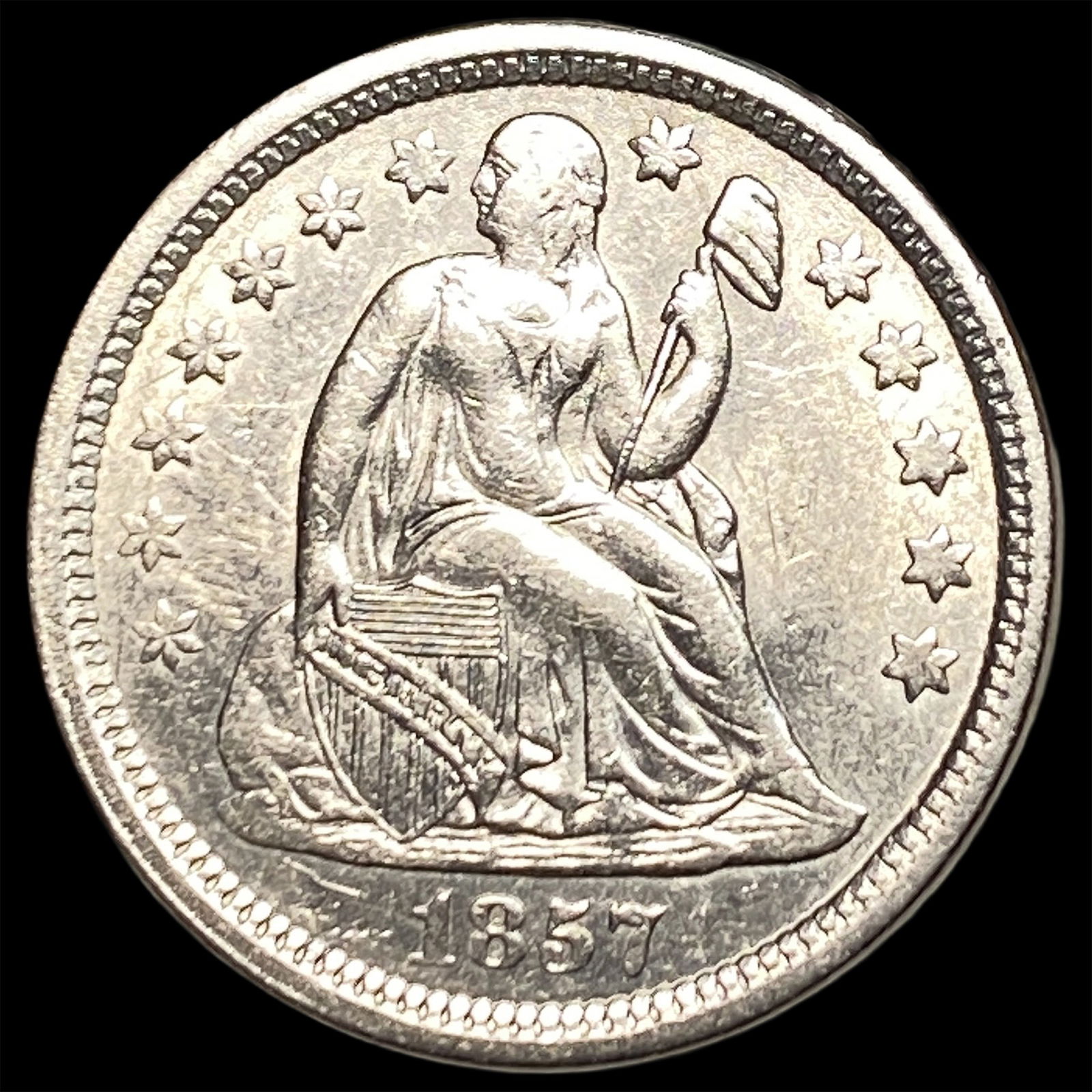 1857 Seated Liberty Dime CLOSELY UNCIRCULATED: 1857 Seated Liberty Dime CLOSELY UNCIRCULATED