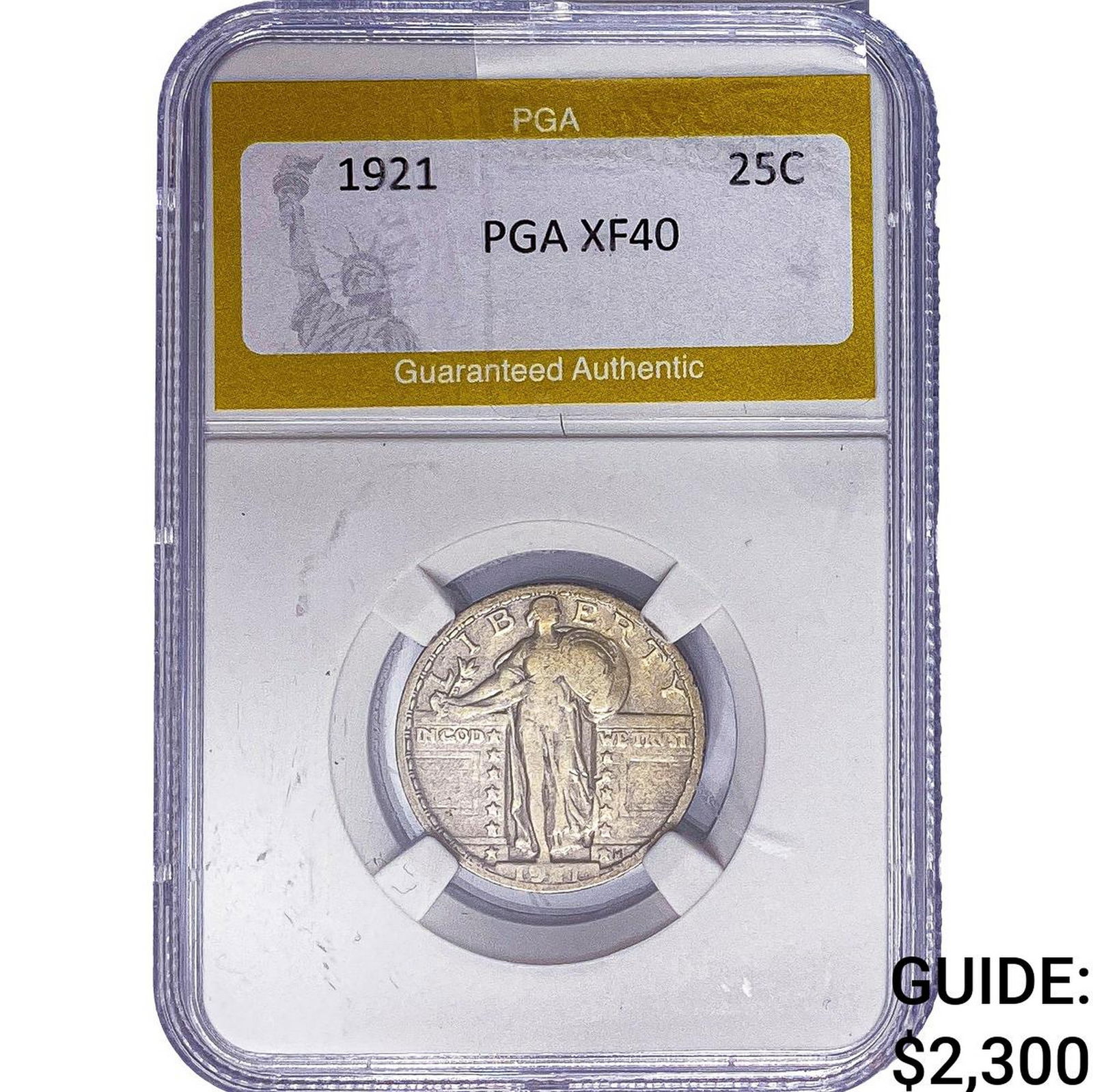 1921 Standing Liberty Quarter PGA XF40: 1921 Standing Liberty Quarter PGA XF40