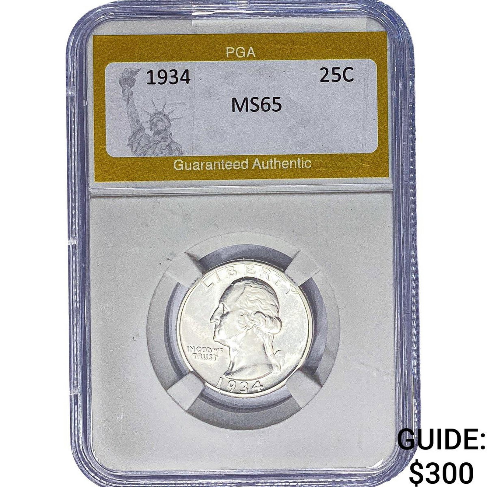 1934 Washington Silver Quarter PGA MS65: 1934 Washington Silver Quarter PGA MS65