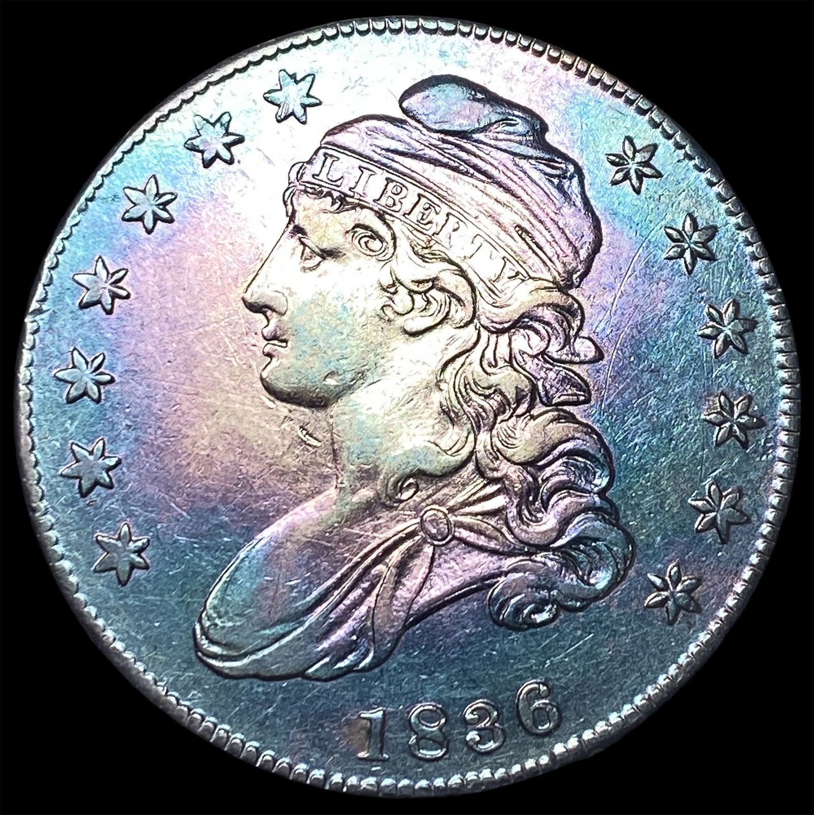 1836 Capped Bust Half Dollar CLOSELY UNCIRCULATED: 1836 Capped Bust Half Dollar CLOSELY UNCIRCULATED