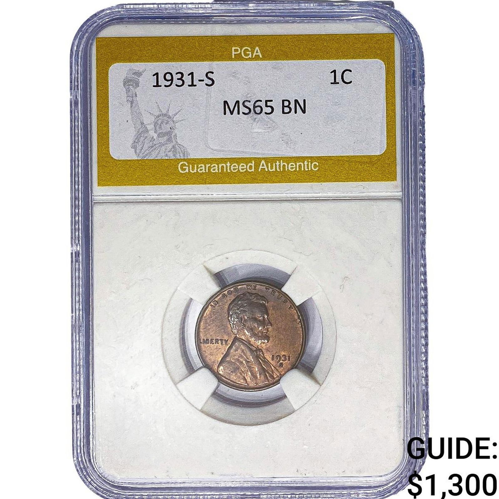 1931-S Wheat Cent PGA MS65 BN (1 of 2)