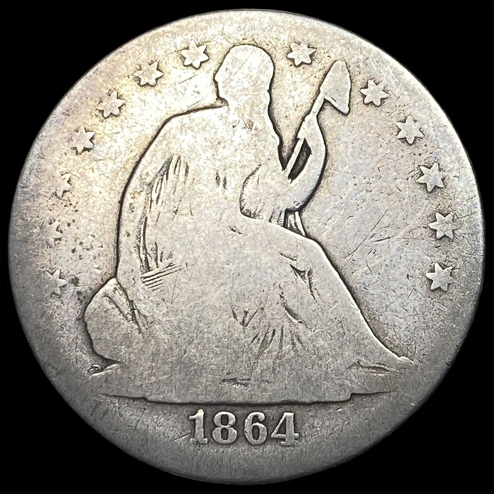 1864 Seated Liberty Half Dollar NICELY CIRCULATED: 1864 Seated Liberty Half Dollar NICELY CIRCULATED