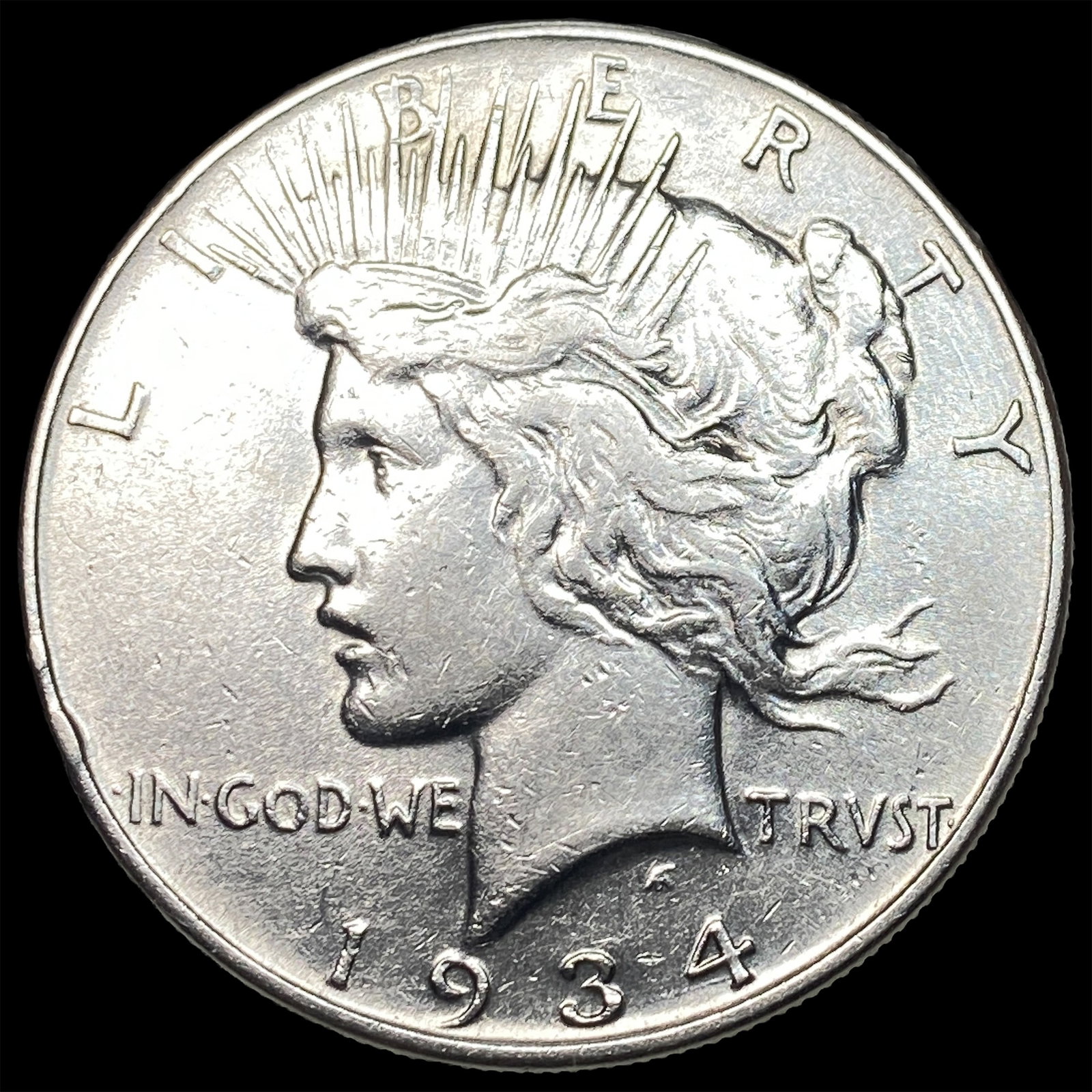1934 Silver Peace Dollar NEARLY UNCIRCULATED: 1934 Silver Peace Dollar NEARLY UNCIRCULATED