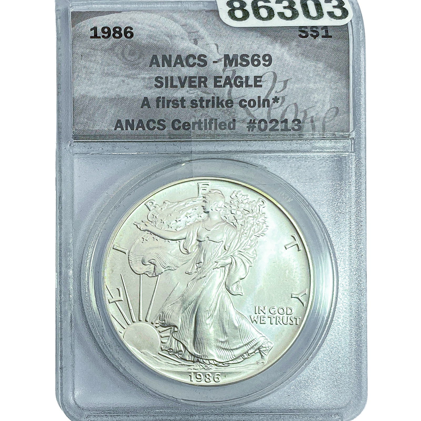 1986 Silver Eagle ANACS MS69: 1986 Silver Eagle ANACS MS69