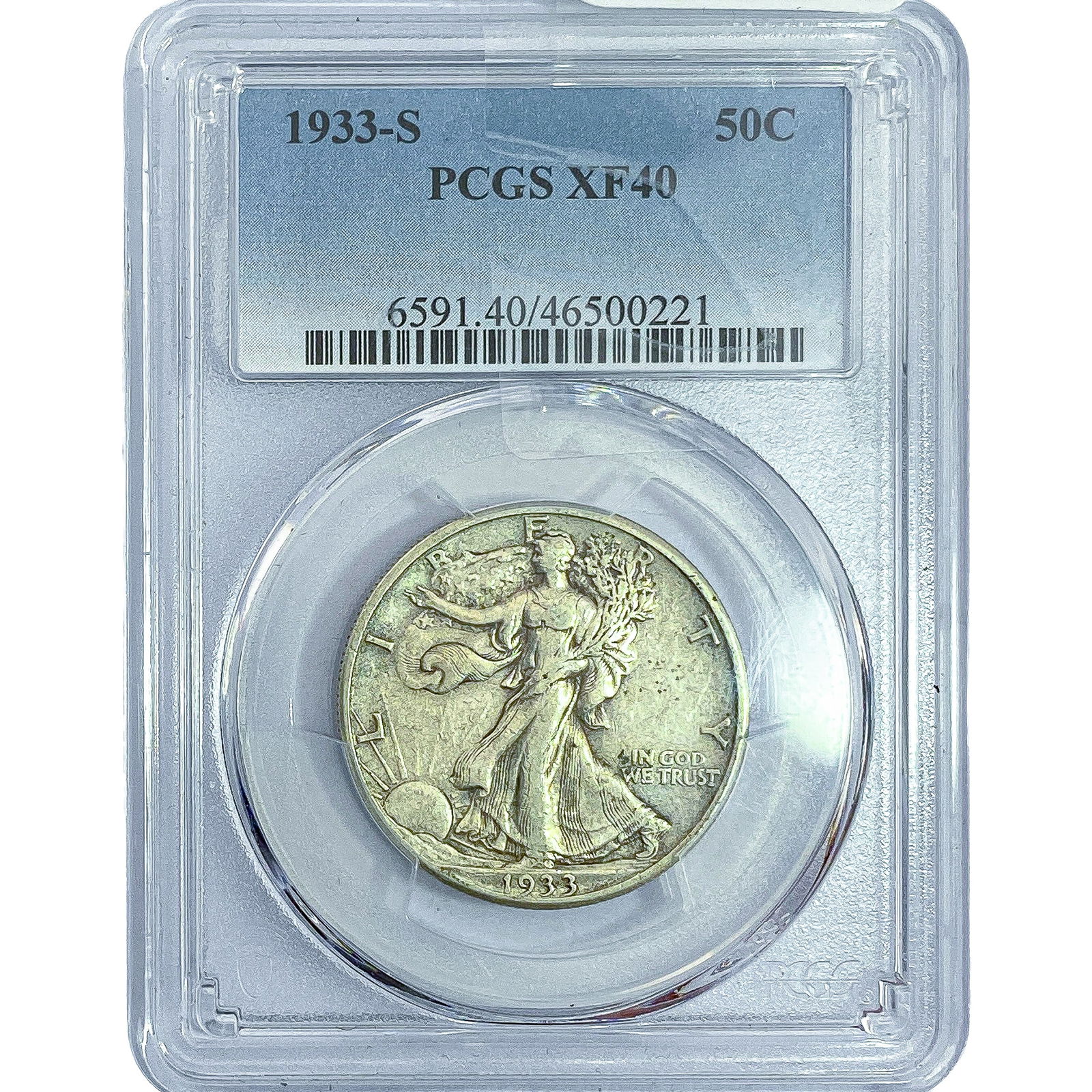 1933-S Walking Liberty Half Dollar PCGS XF40: 1933-S Walking Liberty Half Dollar PCGS XF40