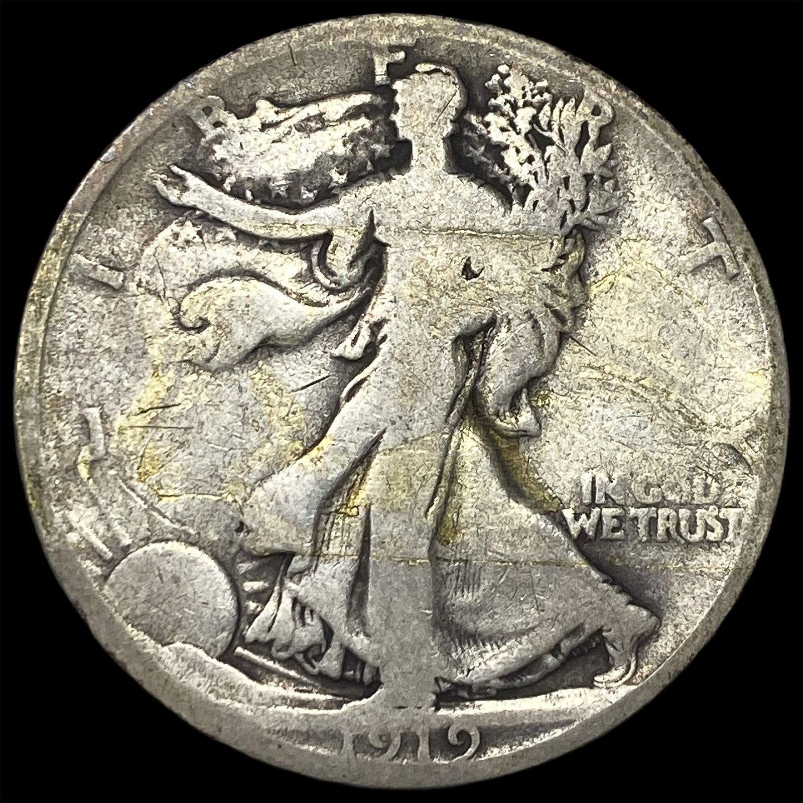 1919-S Silver Walking Liberty Half Dollar NICELY CIRCULATED: 1919-S Silver Walking Liberty Half Dollar NICELY CIRCULATED