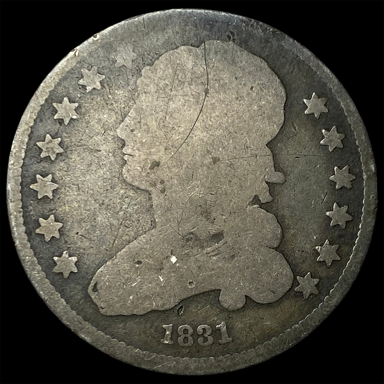 1831 Silver Capped Bust Quarter NICELY CIRCULATED (1 of 2)