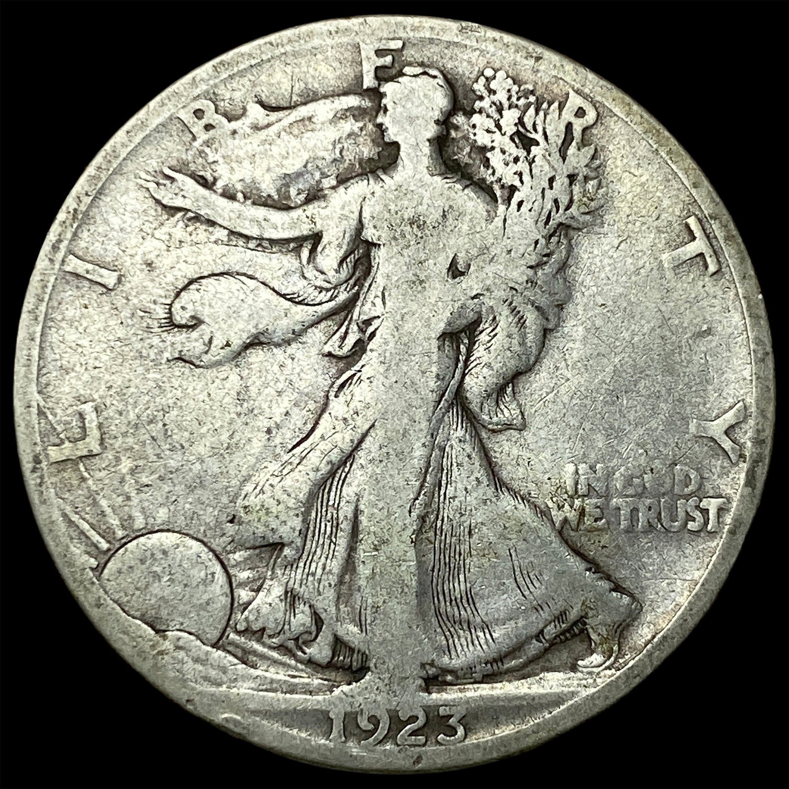 1923-S Silver Walking Liberty Half Dollar NICELY CIRCULATED: 1923-S Silver Walking Liberty Half Dollar NICELY CIRCULATED
