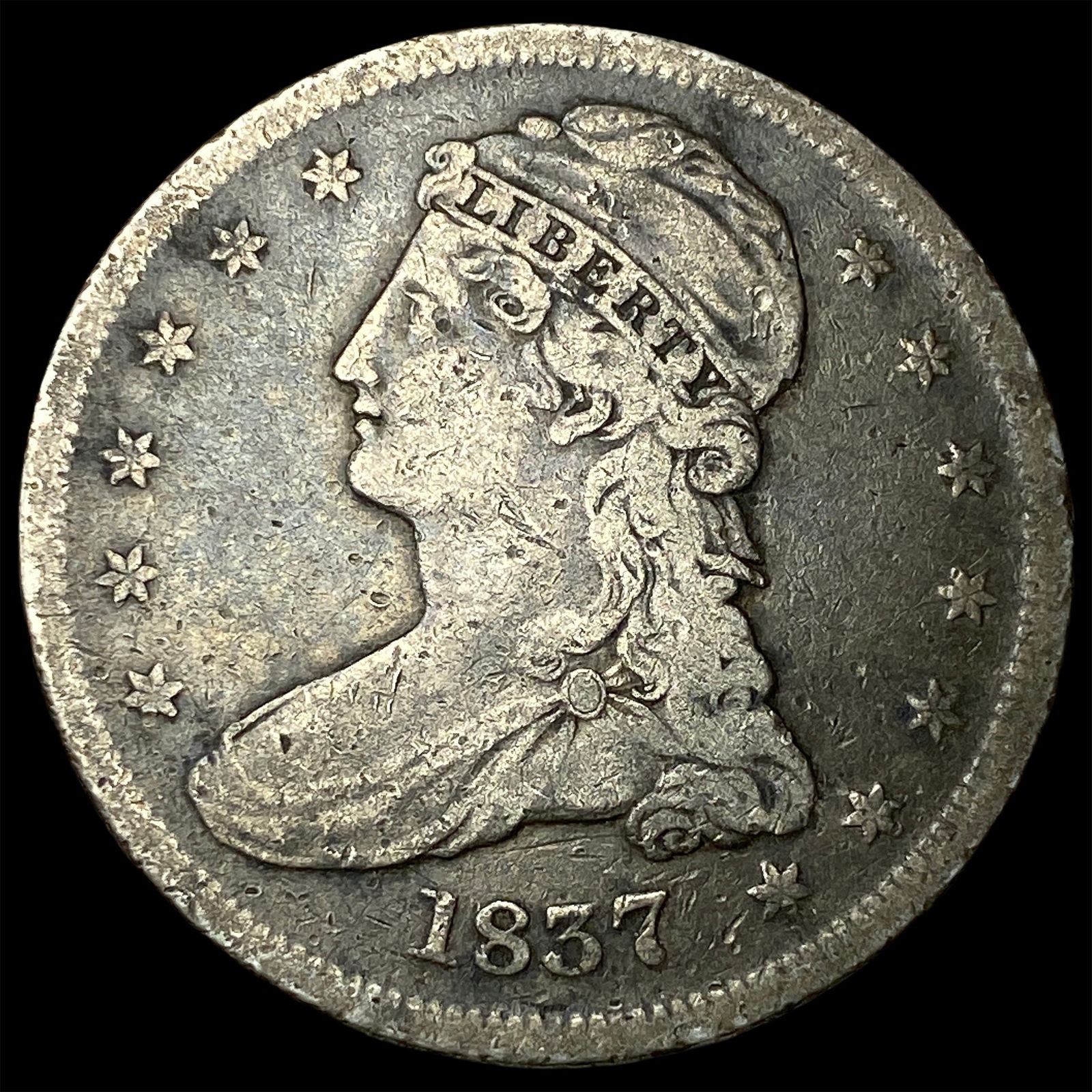 1837 Capped Bust Half Dollar ABOUT UNCIRCULATED: 1837 Capped Bust Half Dollar ABOUT UNCIRCULATED