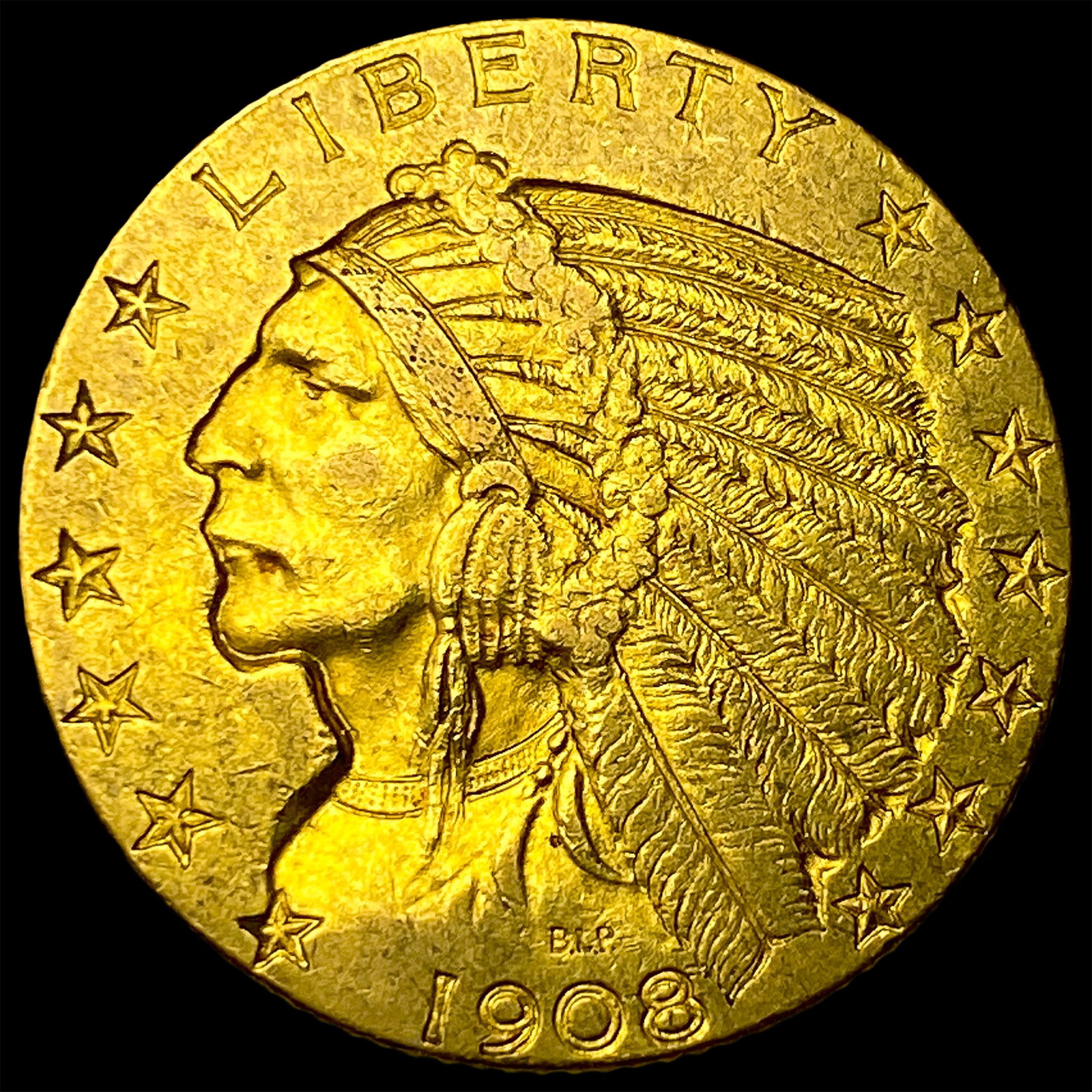 1908 Indian Head $5 Gold Half Eagle CLOSELY UNCIRCULATED (1 of 2)
