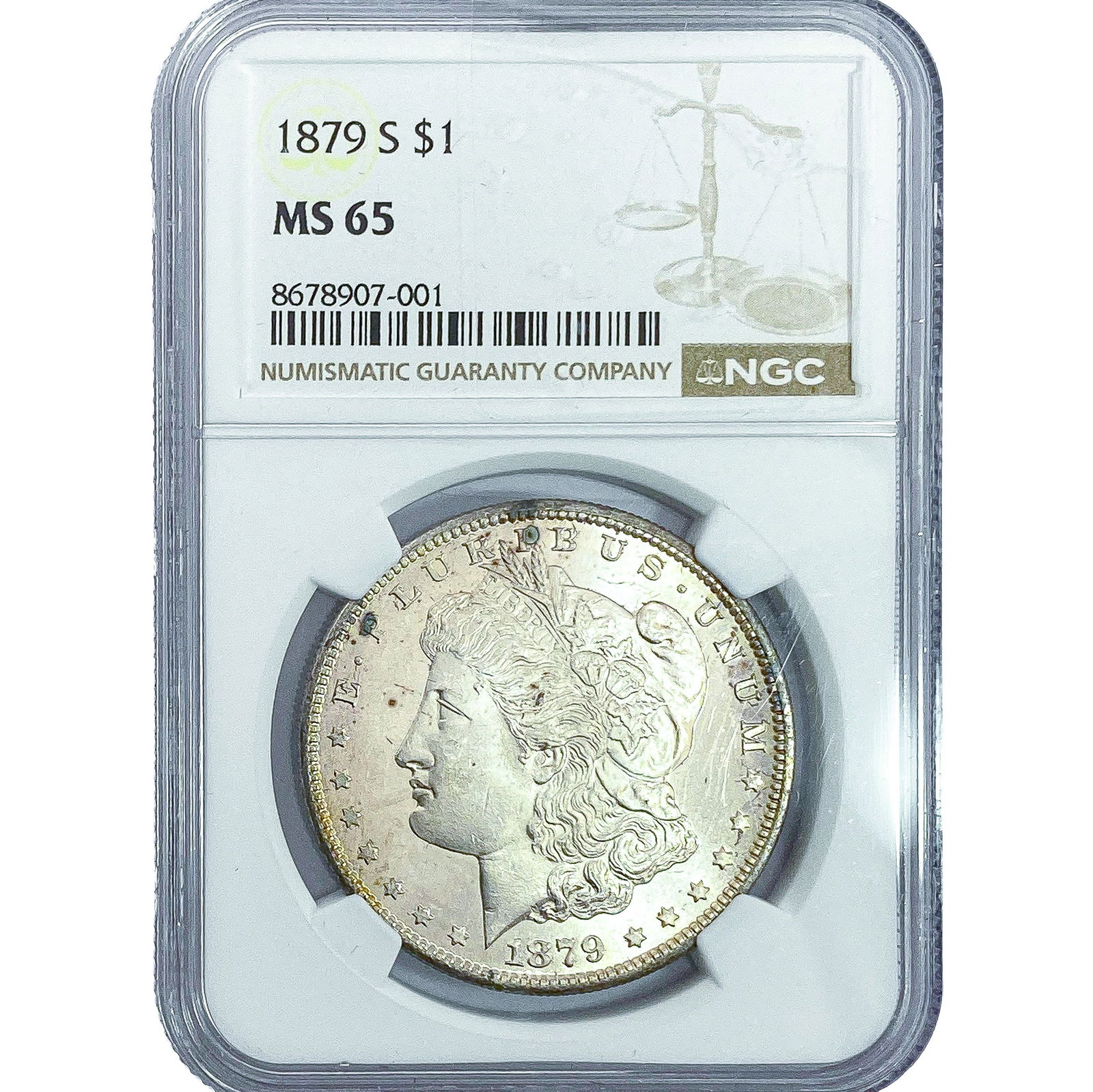 1879-S Morgan Silver Dollar NGC MS65: 1879-S Morgan Silver Dollar NGC MS65