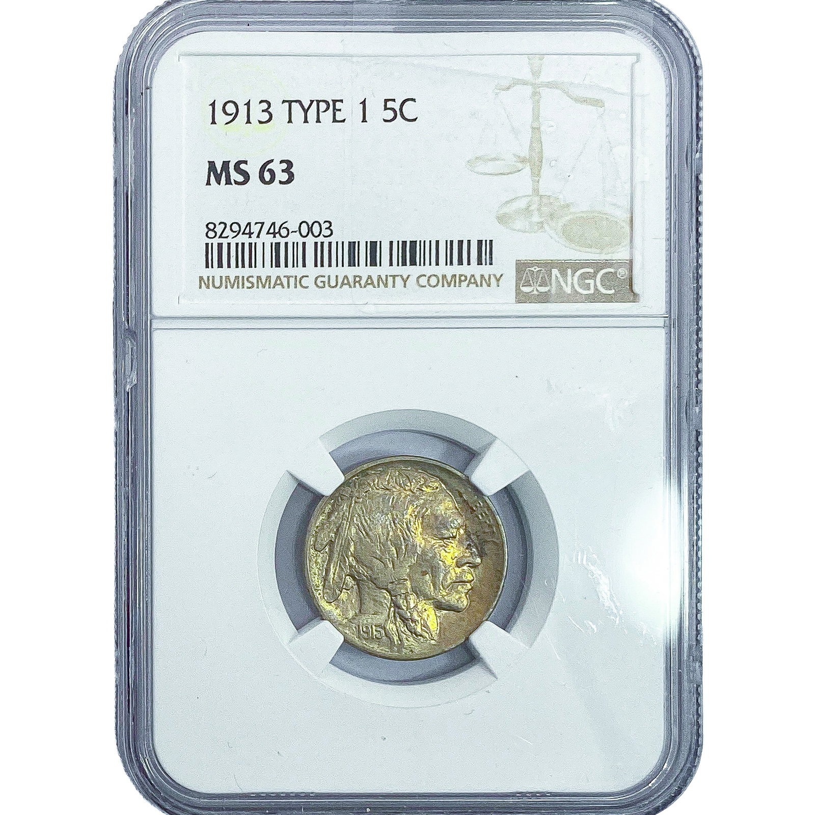 1913 Buffalo Nickel NGC MS63 Type 1 (1 of 2)