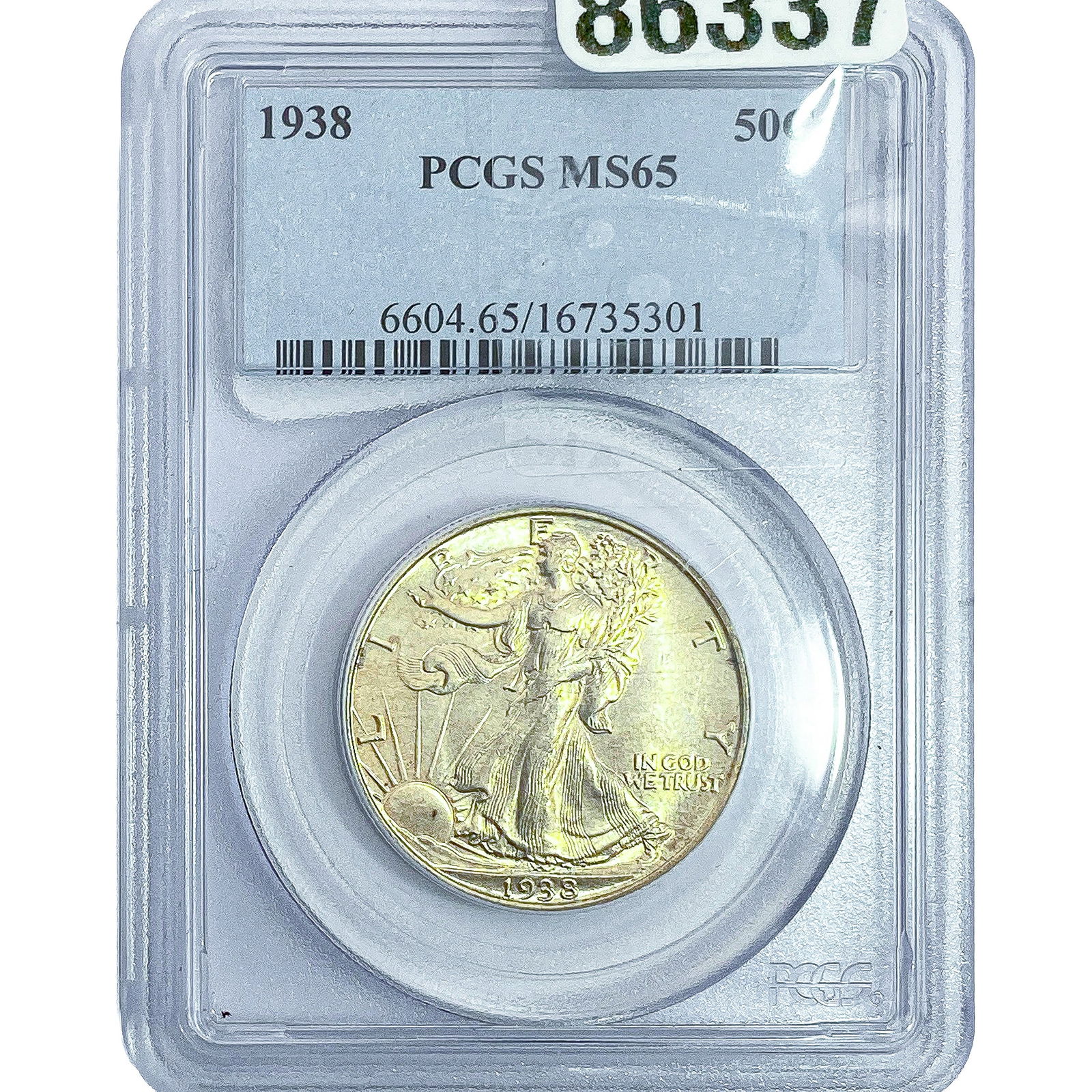 1938 Walking Liberty Half Dollar PCGS MS65: 1938 Walking Liberty Half Dollar PCGS MS65