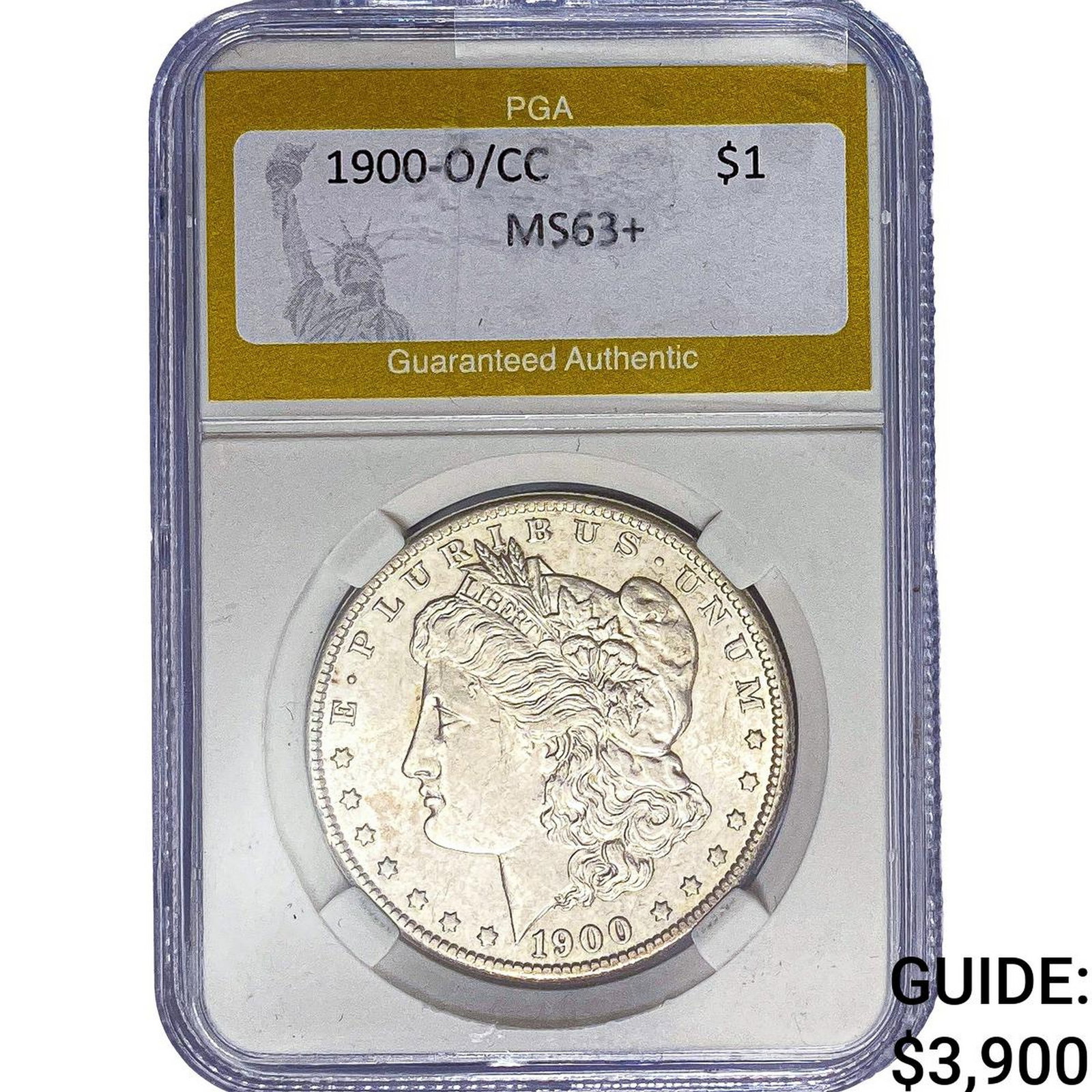 1900-O/CC Morgan Silver Dollar PGA MS63+ (1 of 2)