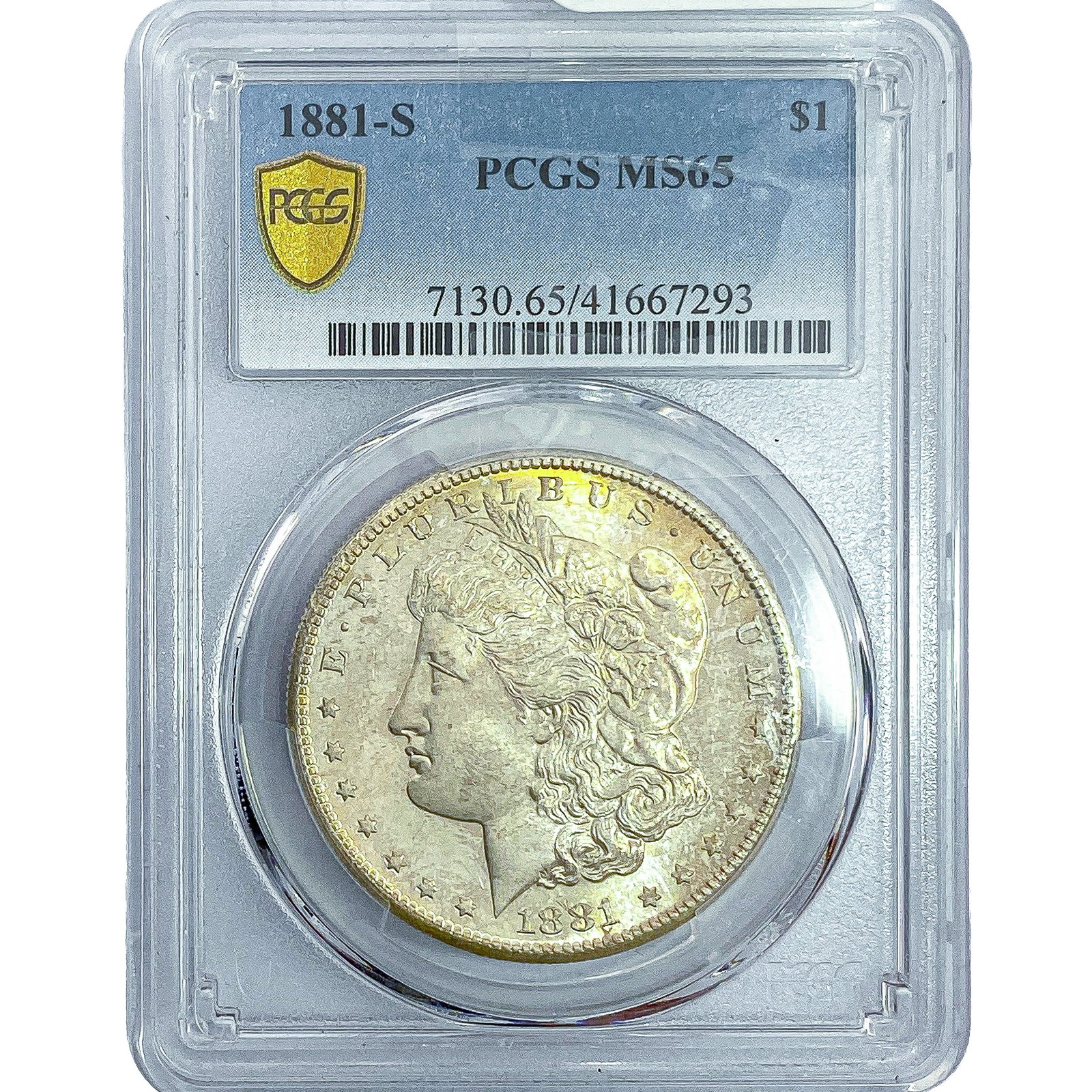 1881-S Morgan Silver Dollar PCGS MS65: 1881-S Morgan Silver Dollar PCGS MS65
