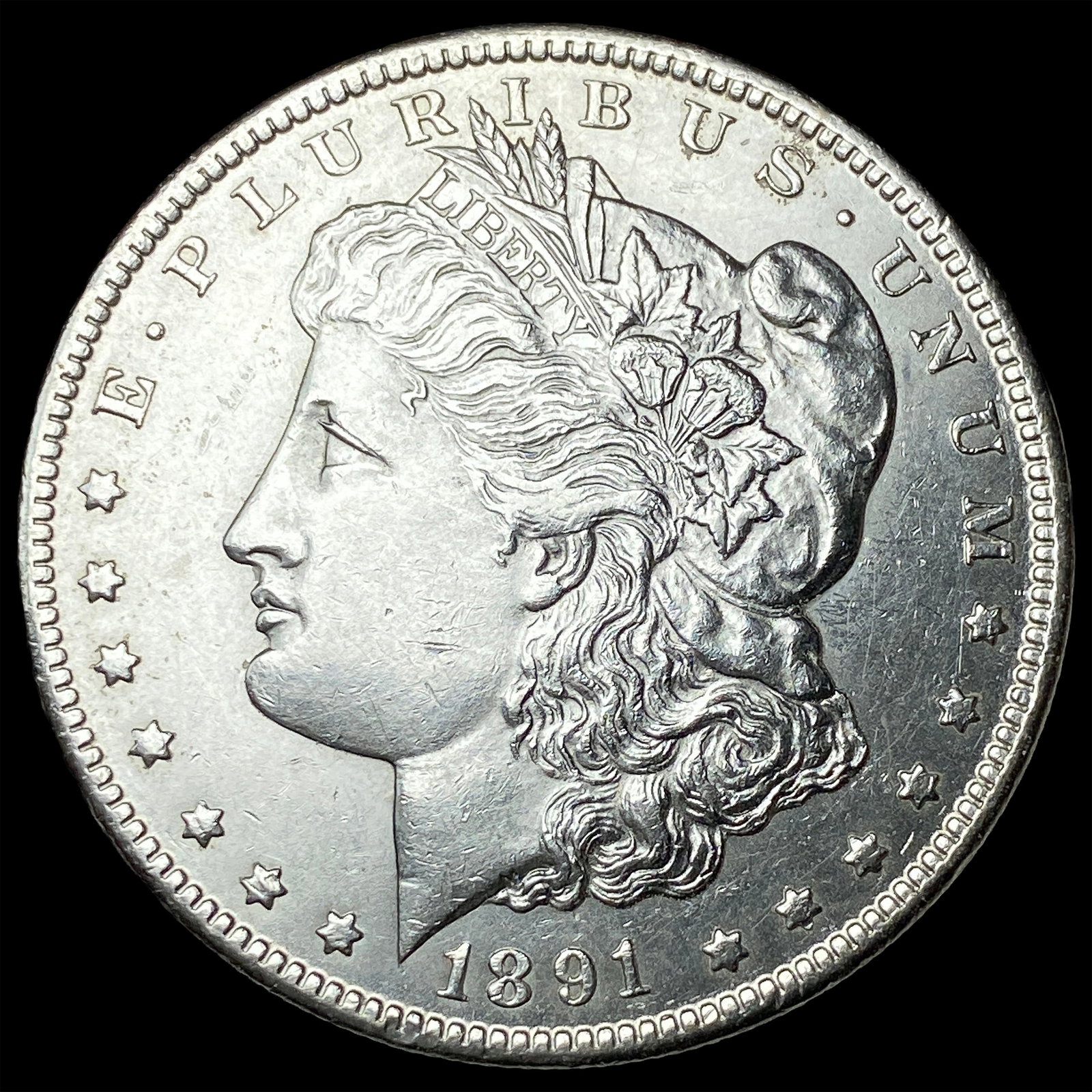 1891-CC Silver Morgan Dollar CLOSELY UNCIRCULATED: 1891-CC Silver Morgan Dollar CLOSELY UNCIRCULATED