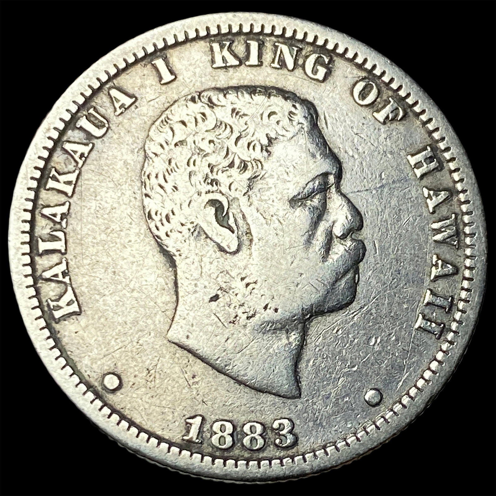 1883 Hawaii Silver 1/4 Dollar LIGHTLY CIRCULATED: 1883 Hawaii Silver 1/4 Dollar LIGHTLY CIRCULATED