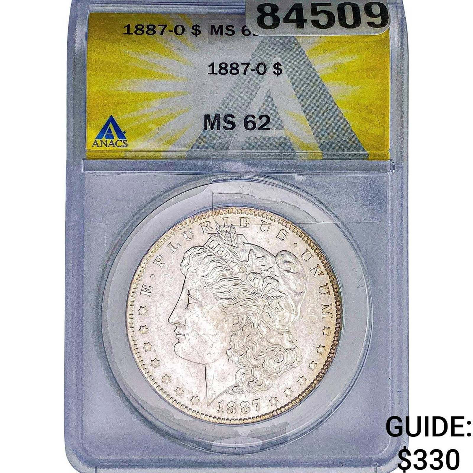 1887-O Morgan Silver Dollar ANACS MS62: 1887-O Morgan Silver Dollar ANACS MS62