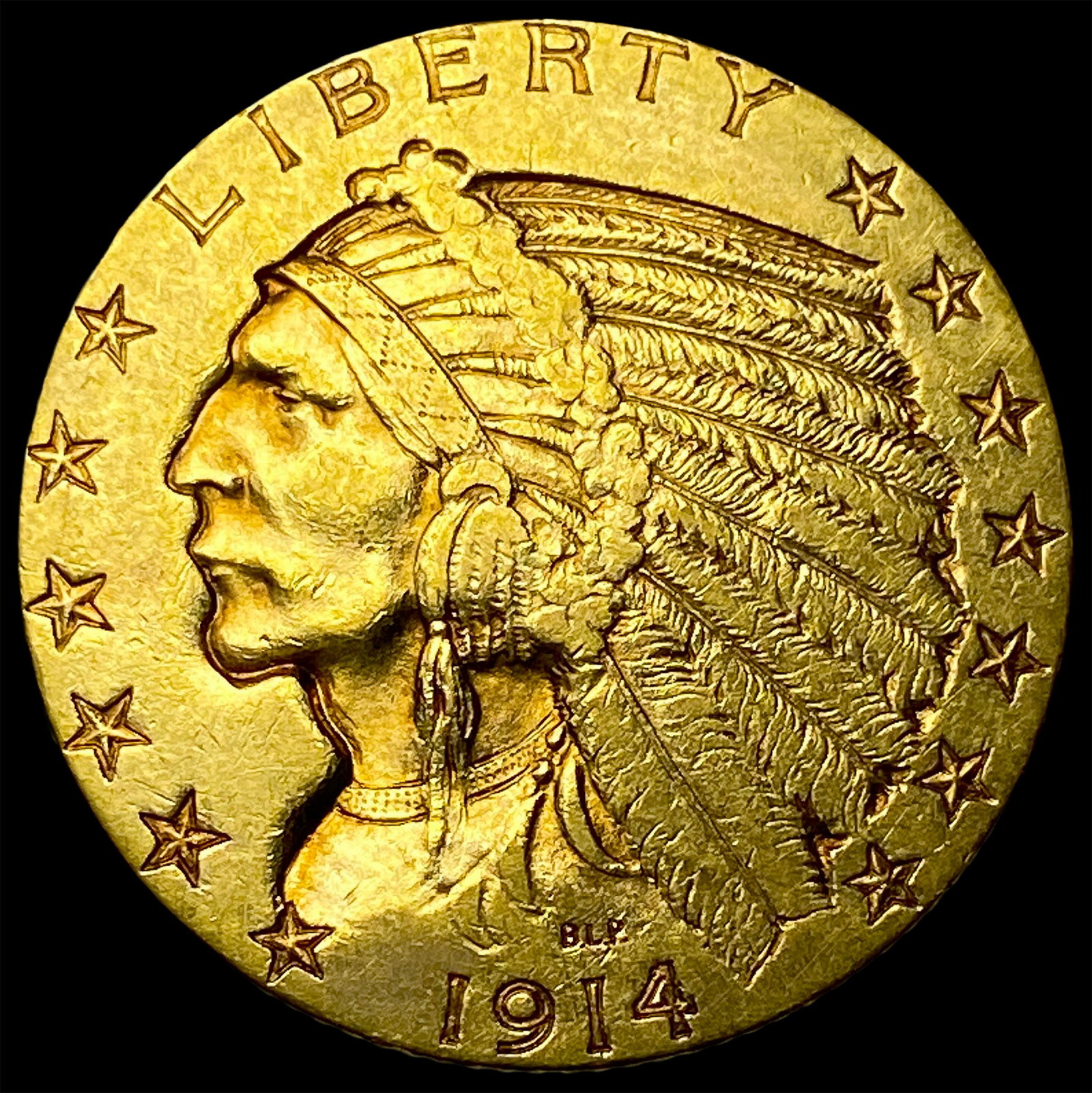 1914-D Indian Head Half Eagle $5 Gold CLOSELY UNCIRCULATED (1 of 2)