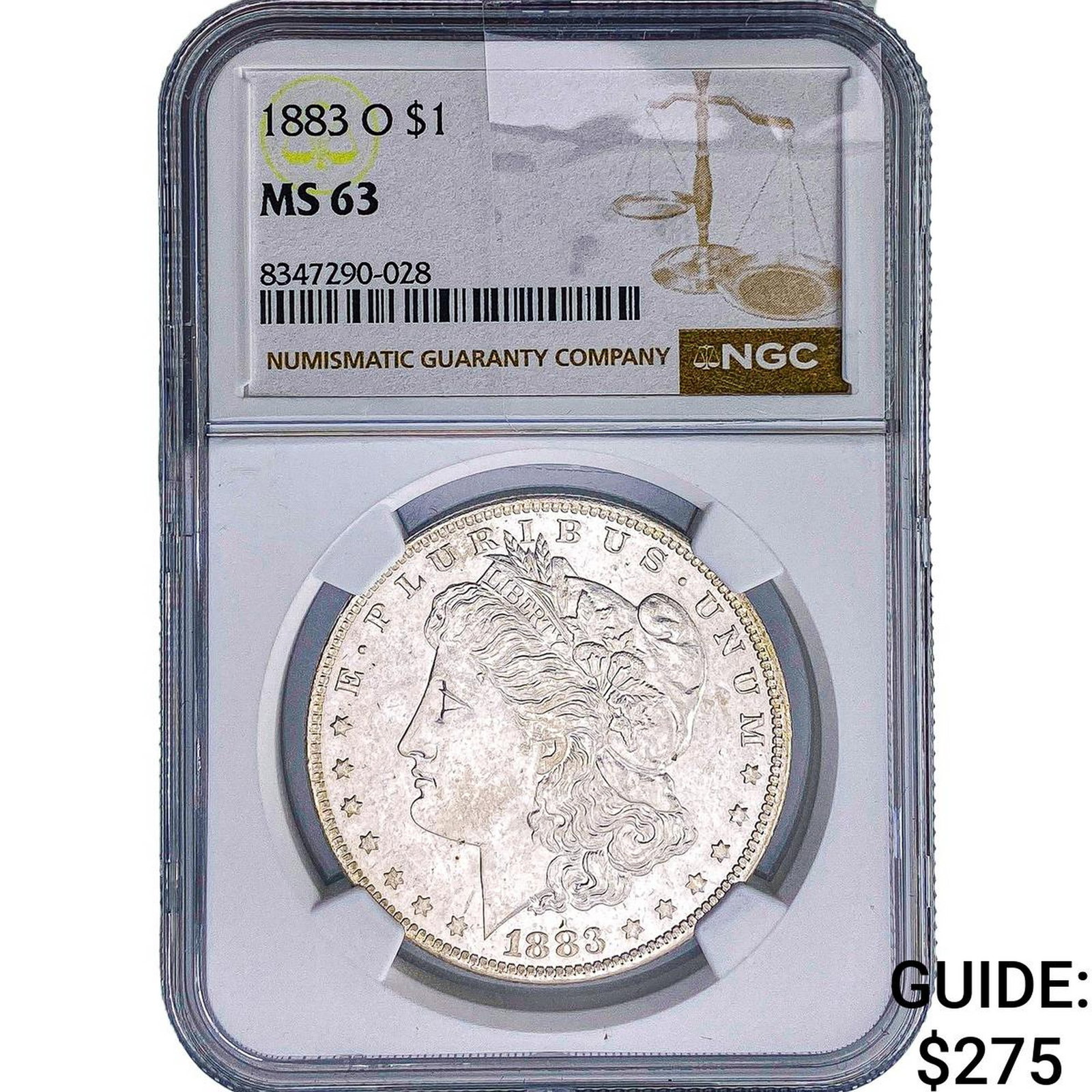 1883-O Morgan Silver Dollar NGC MS63: 1883-O Morgan Silver Dollar NGC MS63