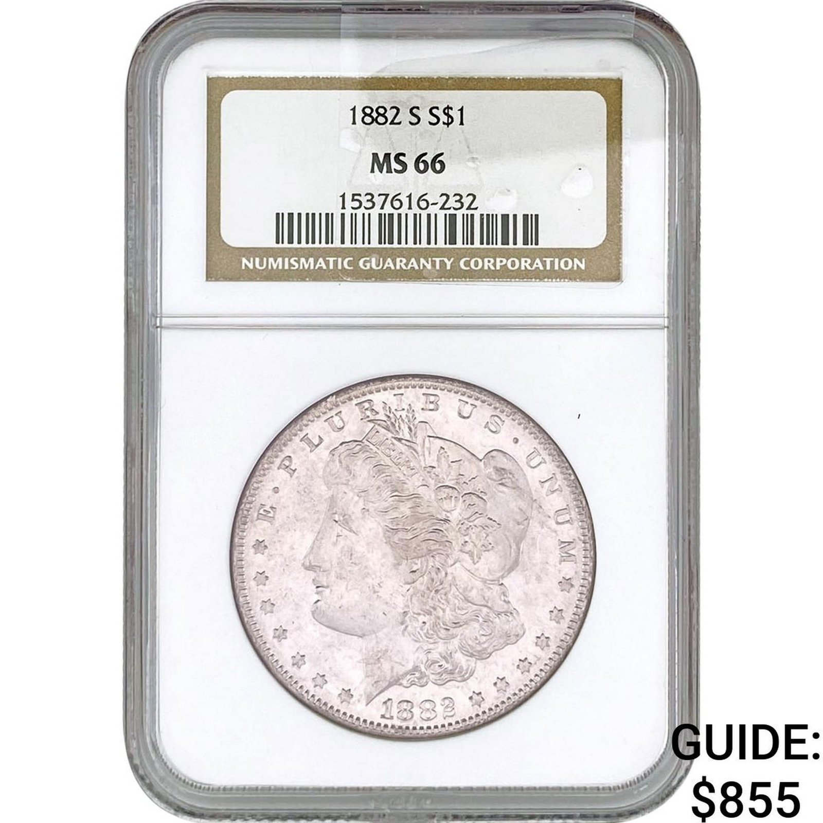 1882-S Morgan Silver Dollar NGC MS66: 1882-S Morgan Silver Dollar NGC MS66