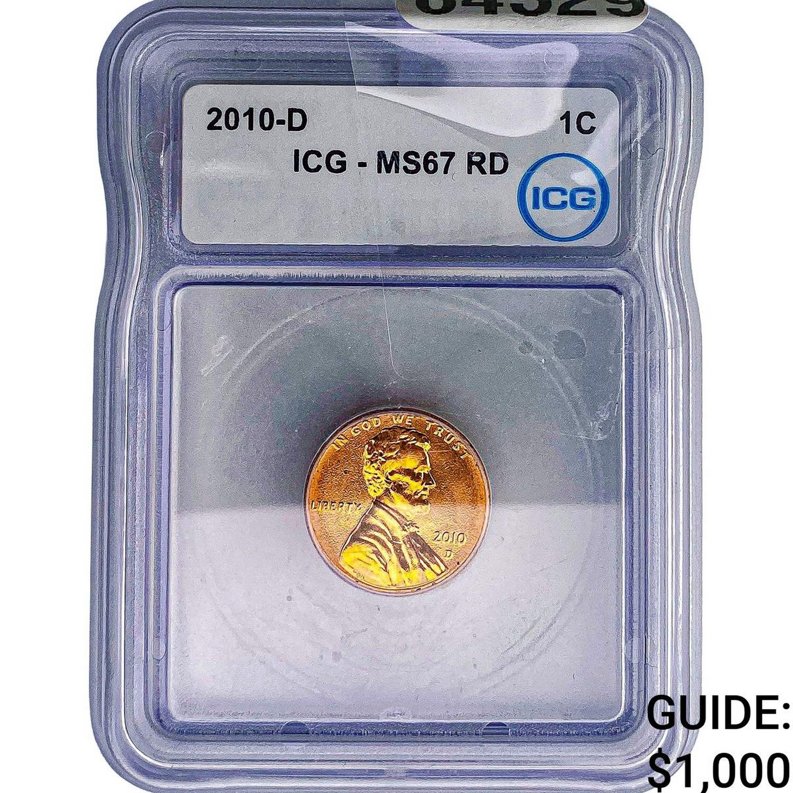 2010-D Wheat Cent ICG MS67 RD: 2010-D Wheat Cent ICG MS67 RD