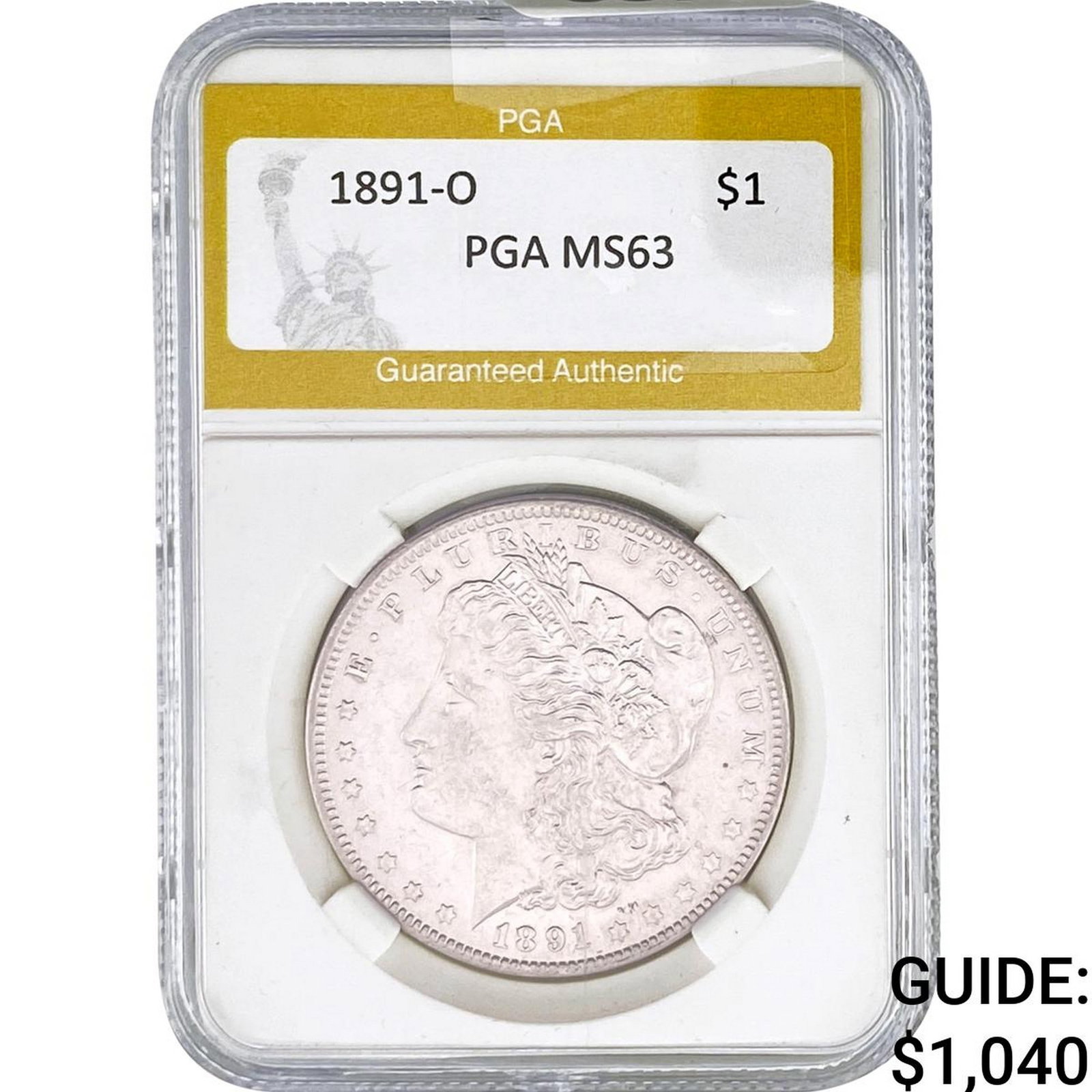 1891-O Morgan Silver Dollar PGA MS63: 1891-O Morgan Silver Dollar PGA MS63