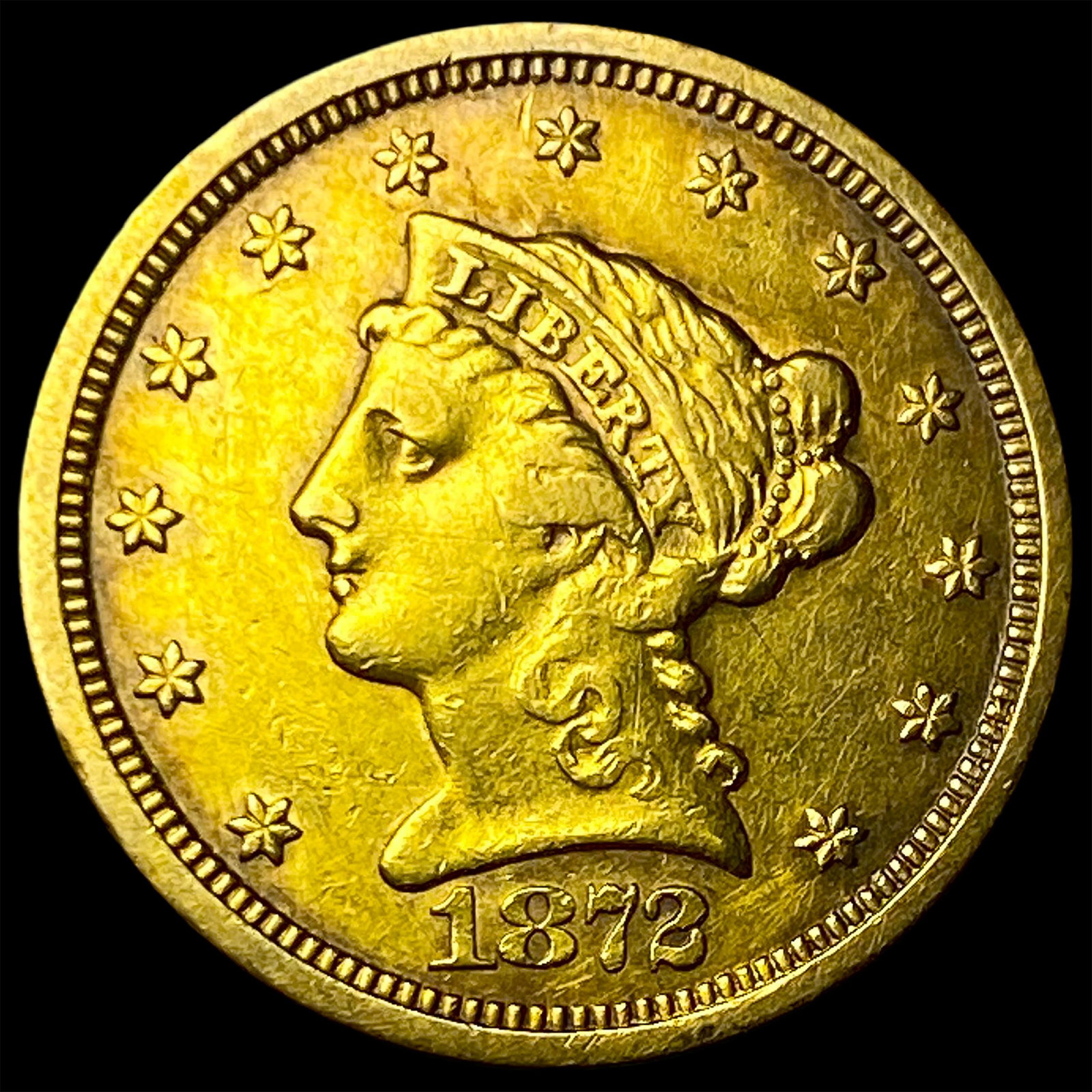 1872-S Gold $2.50 Liberty Head Quarter Eagle CLOSELY UNCIRCULATED (1 of 2)