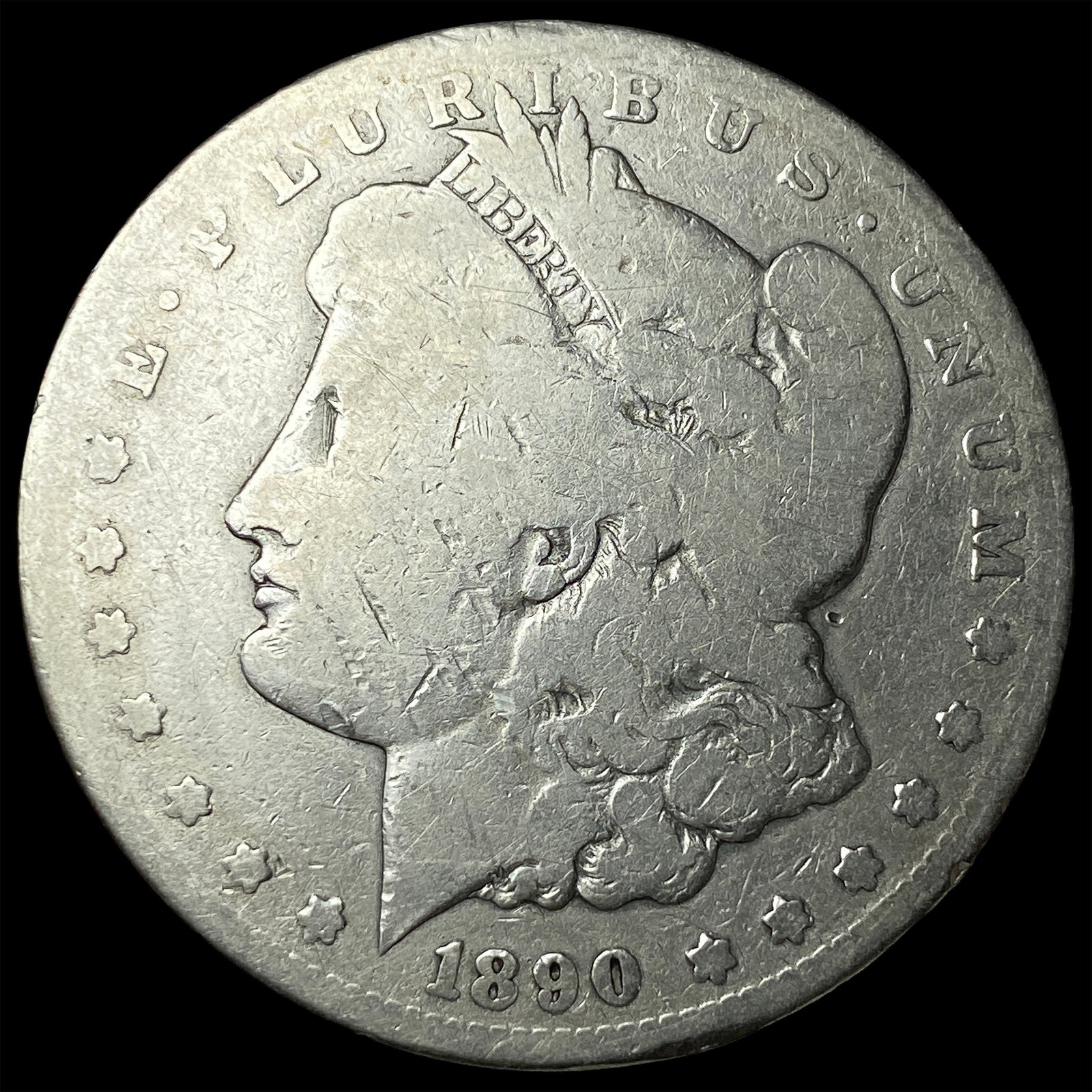 1890-CC Silver Morgan Dollar CLOSELY UNCIRCULATED: 1890-CC Silver Morgan Dollar CLOSELY UNCIRCULATED