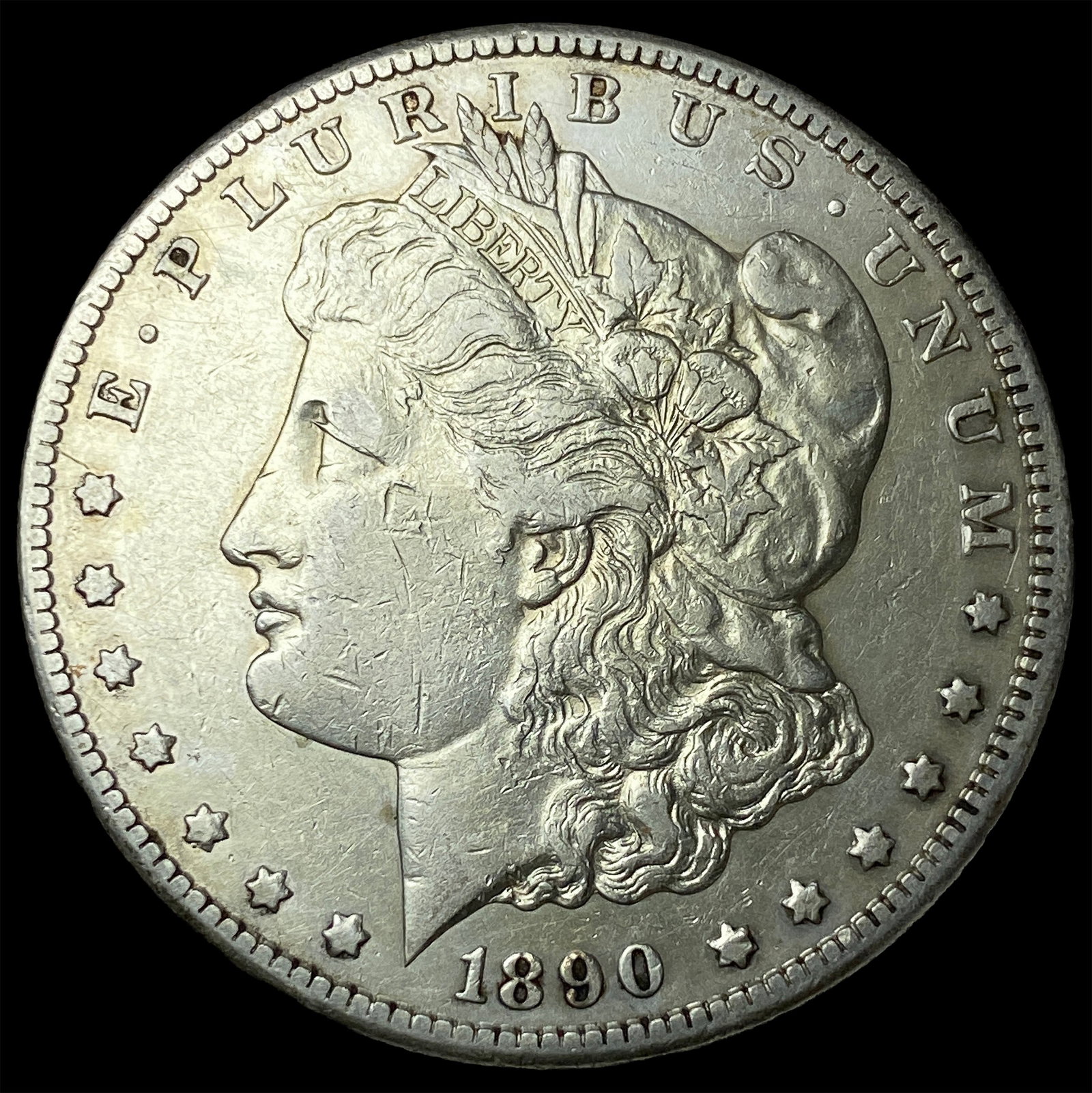 1890-CC Silver Morgan Dollar CLOSELY UNCIRCULATED: 1890-CC Silver Morgan Dollar CLOSELY UNCIRCULATED