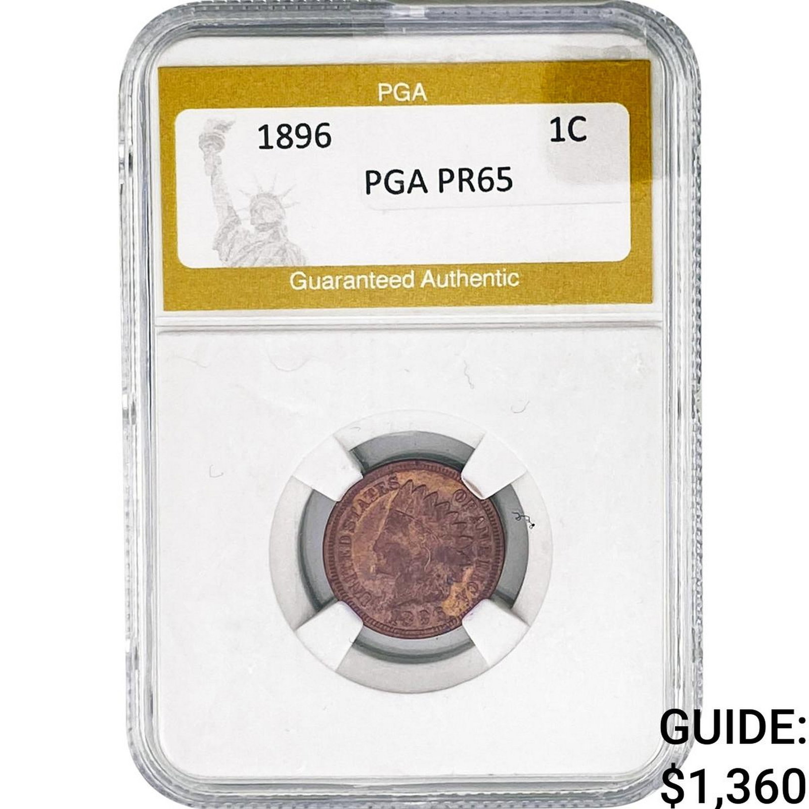 1896 Indian Head Cent PGA PR65: 1896 Indian Head Cent PGA PR65