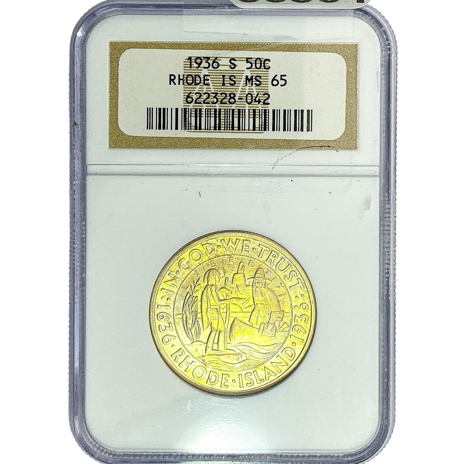 1936-S Rhode Island Half Dollar NGC MS65: 1936-S Rhode Island Half Dollar NGC MS65