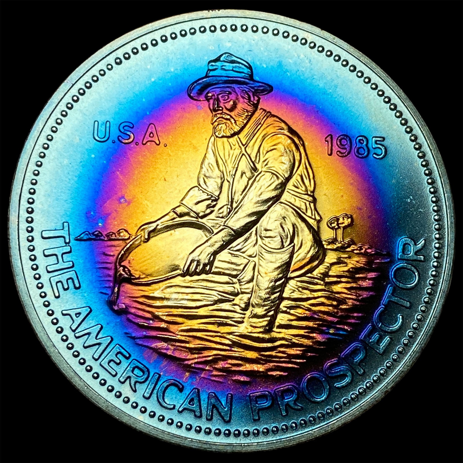 1985 Toned Engelhard 1oz Silver Round SUPERB GEM BU (1 of 2)