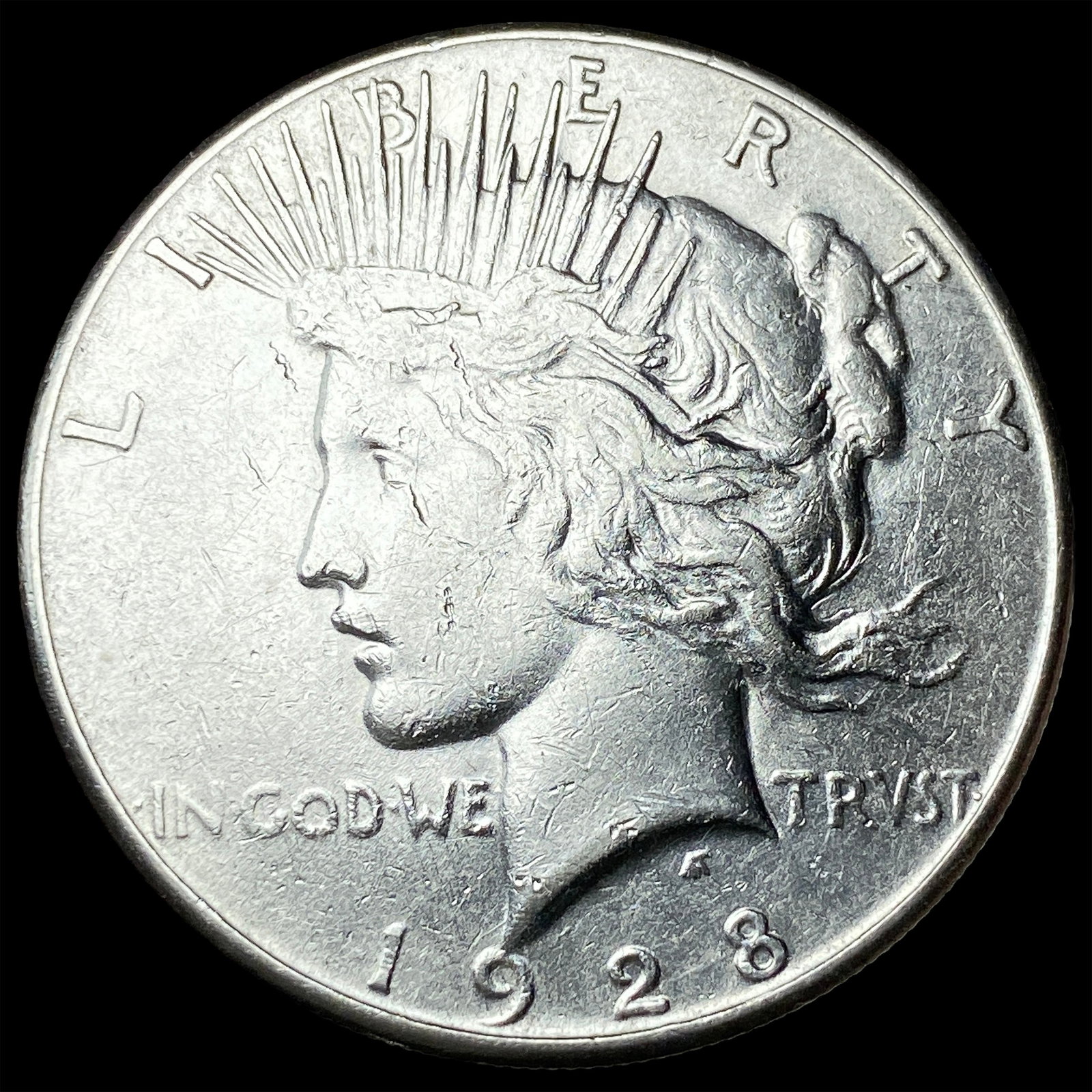1928-S Silver Peace Dollar CLOSELY UNCIRCULATED: 1928-S Silver Peace Dollar CLOSELY UNCIRCULATED